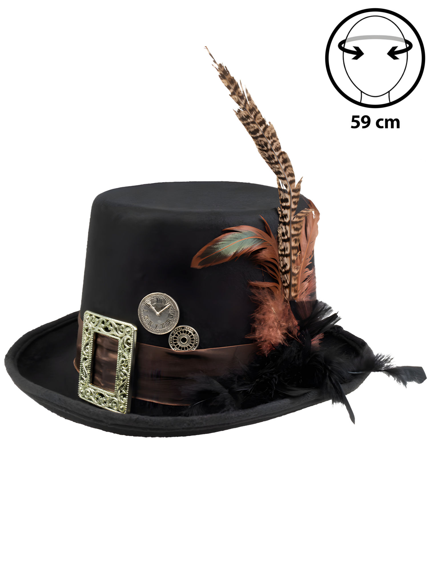 Gefiederter Steampunk Hut