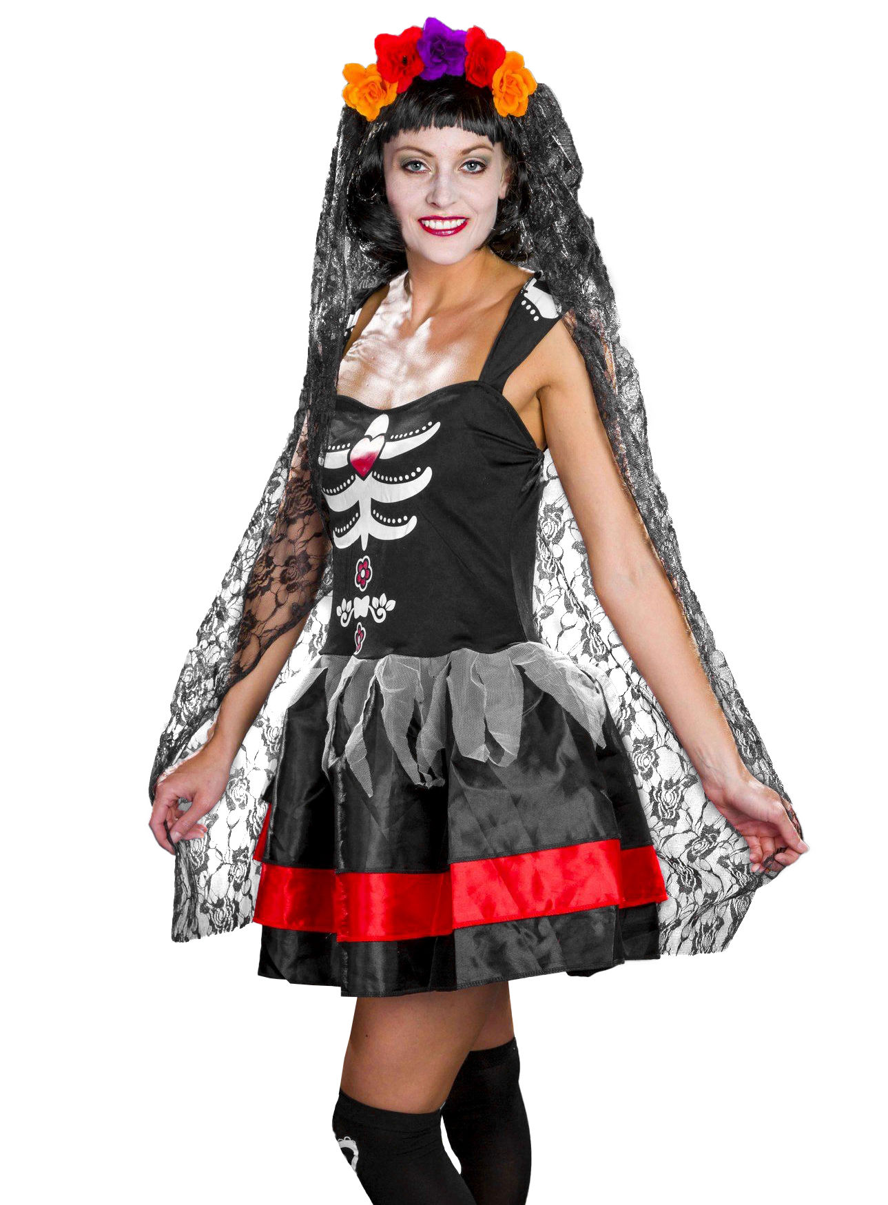 Dia de los Muertos Kopfschmuck mit Schleier