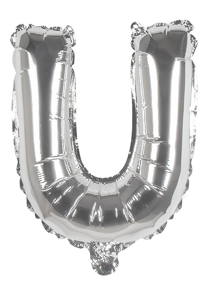 Folienballon Buchstabe U silber 36 cm