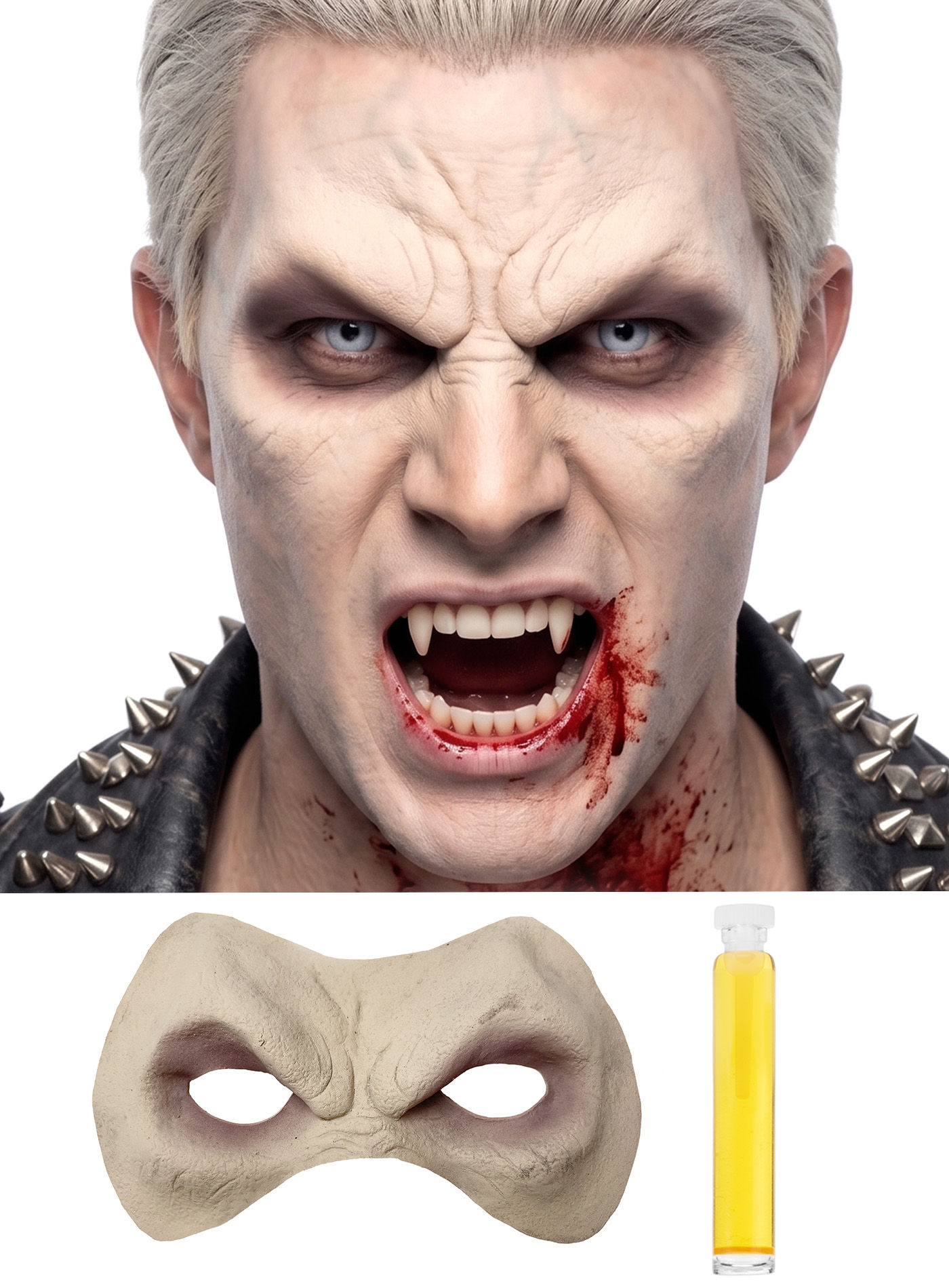 Vampir Maske aus Latex zum Ankleben