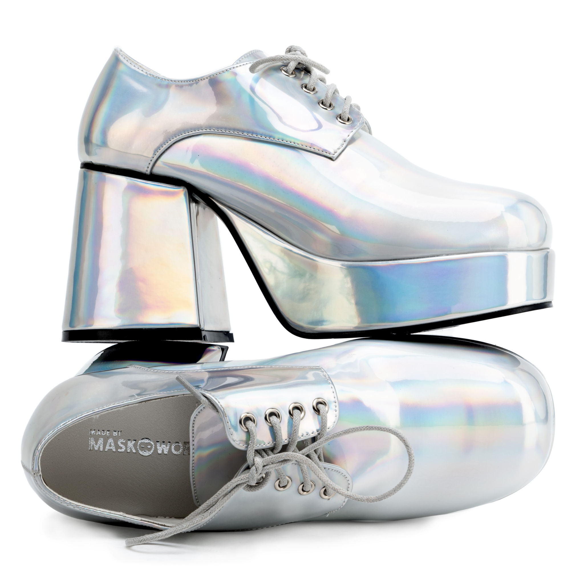 Plateauschuhe Herren silber