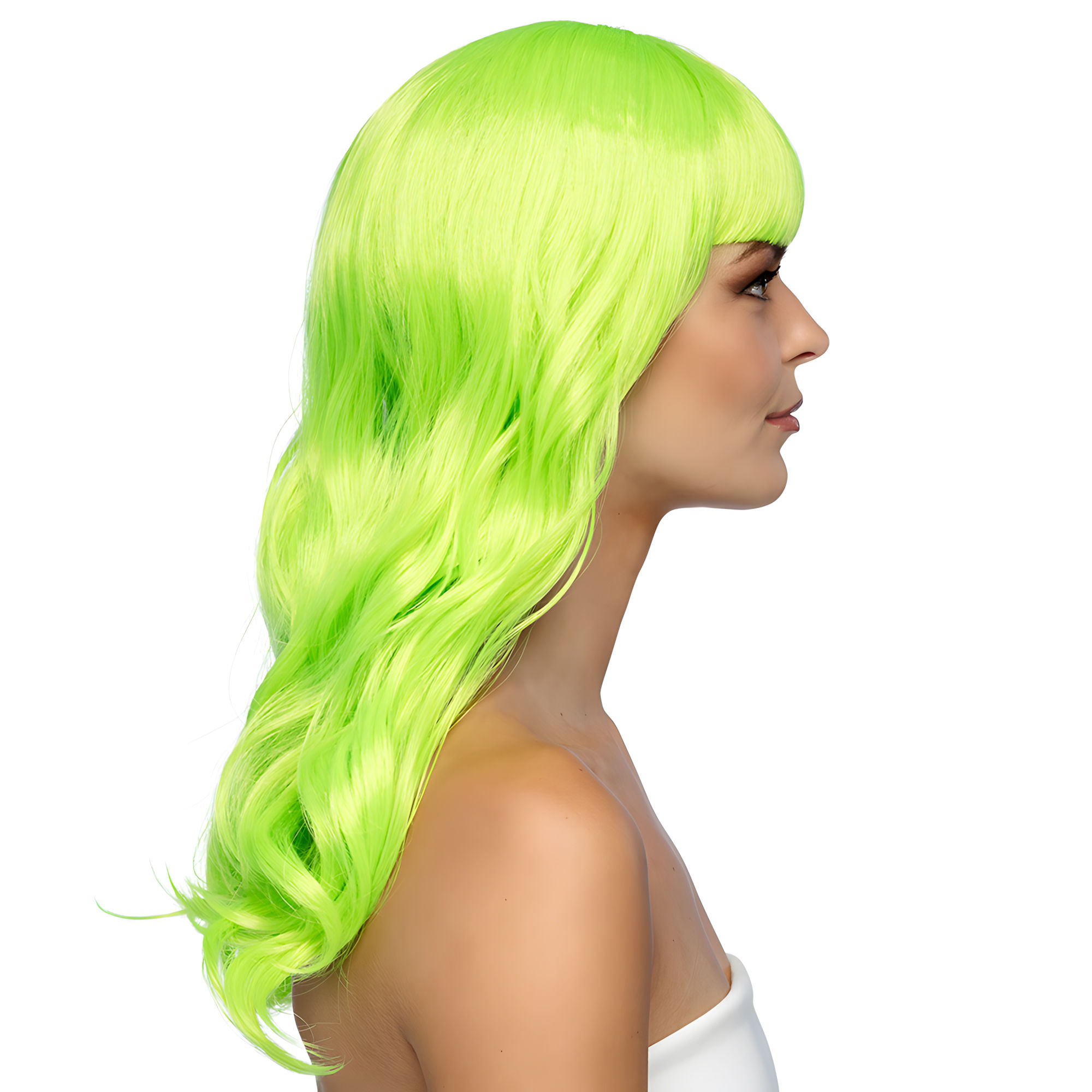 Lange Haare grün Perücke