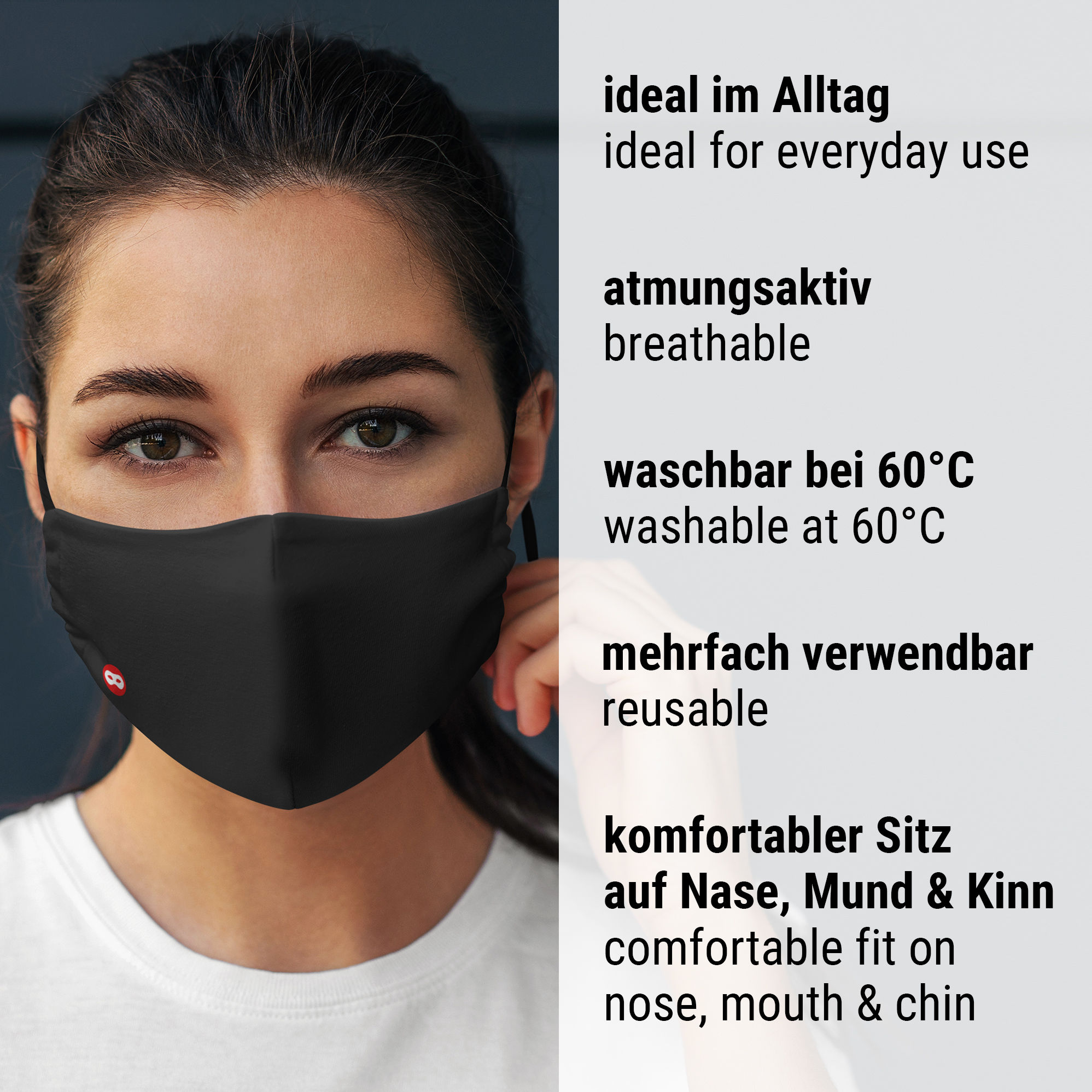Stoffmaske schwarz