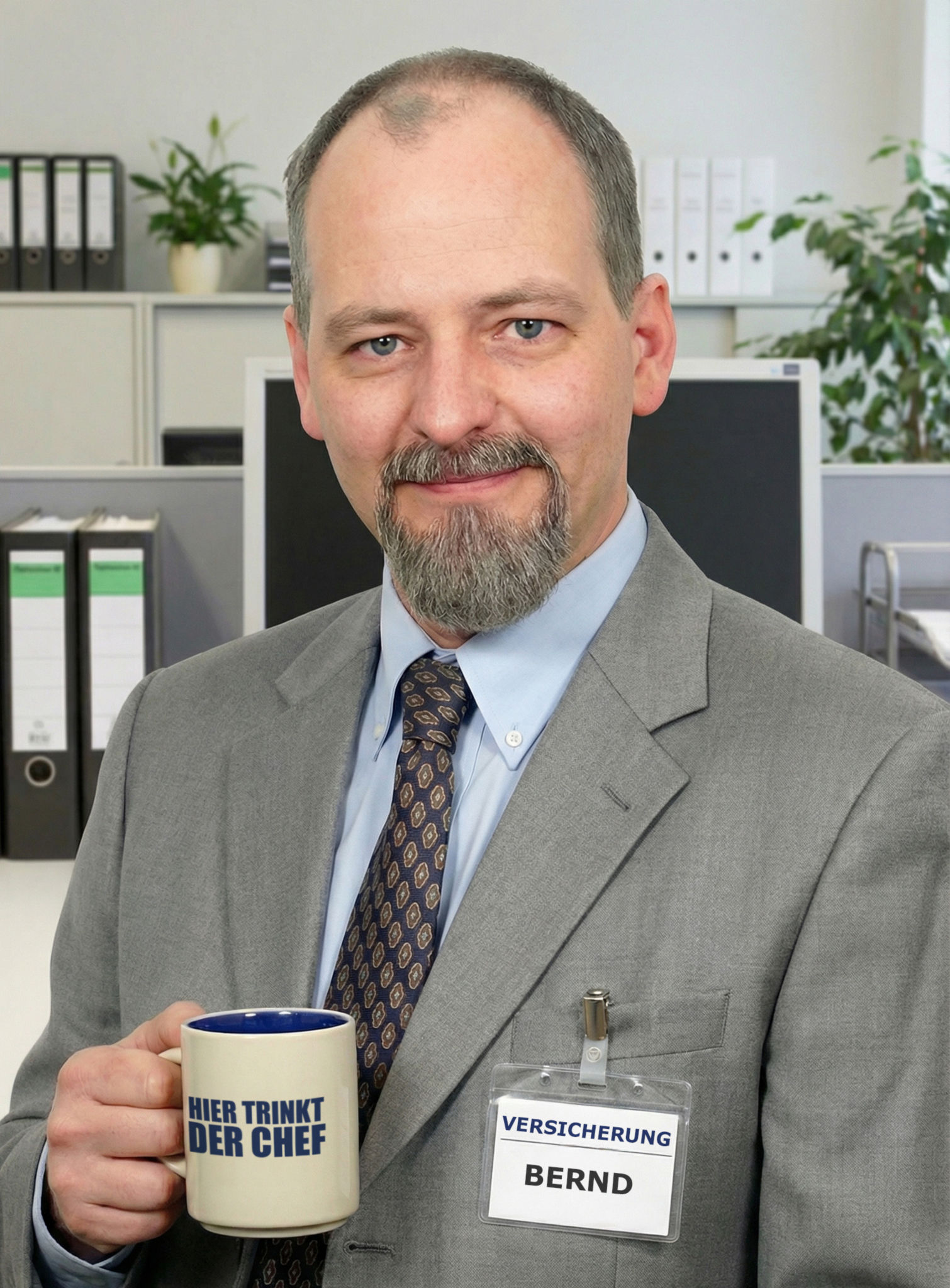 Bartset Professor mit Kinnbart und Schnurrbart