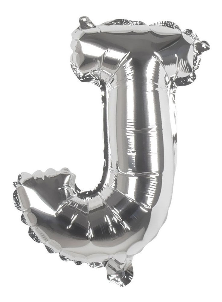 Folienballon Buchstabe J silber 36 cm
