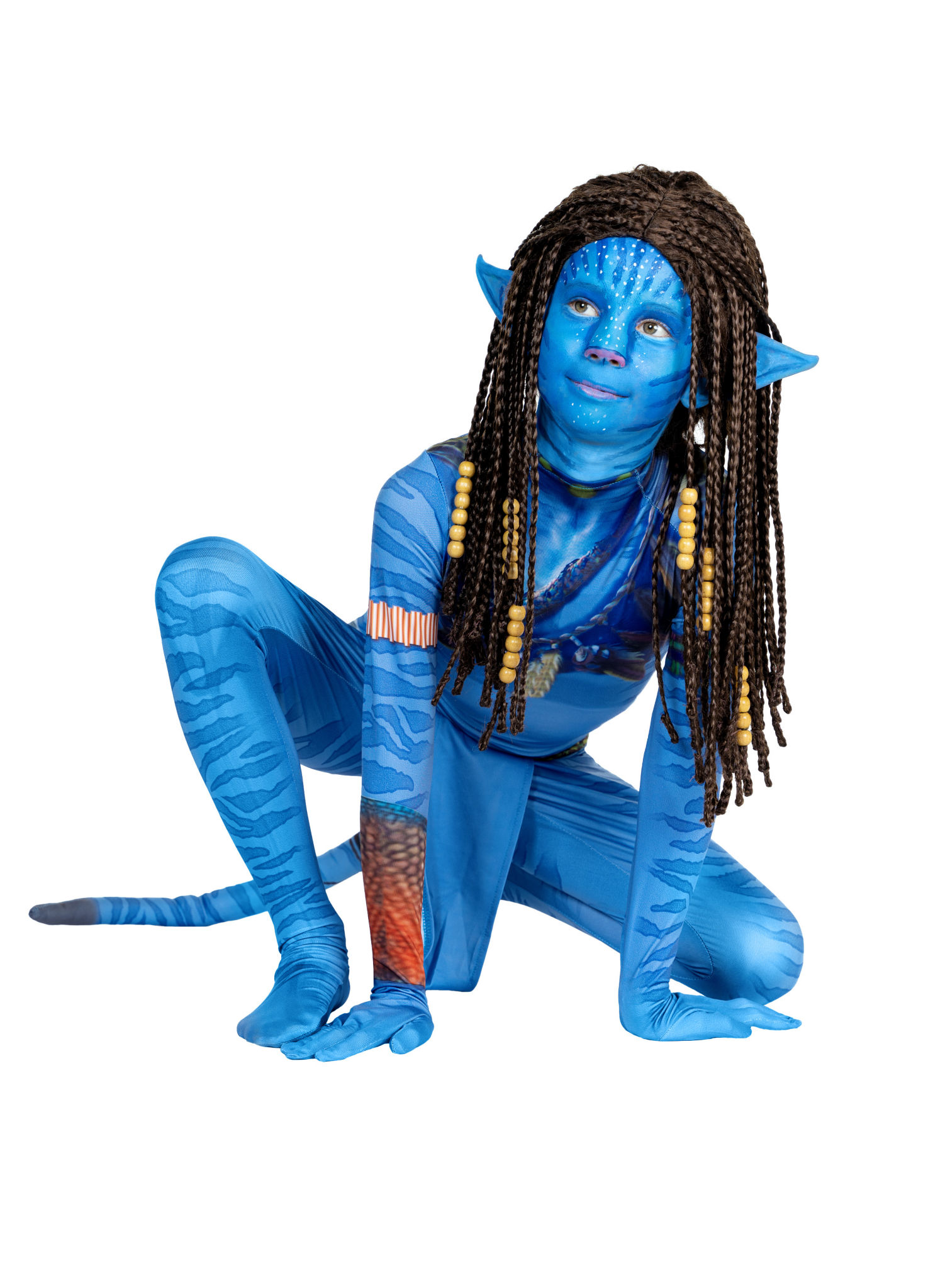 Blaue Stammeskriegerin Kostüm für Mädchen
