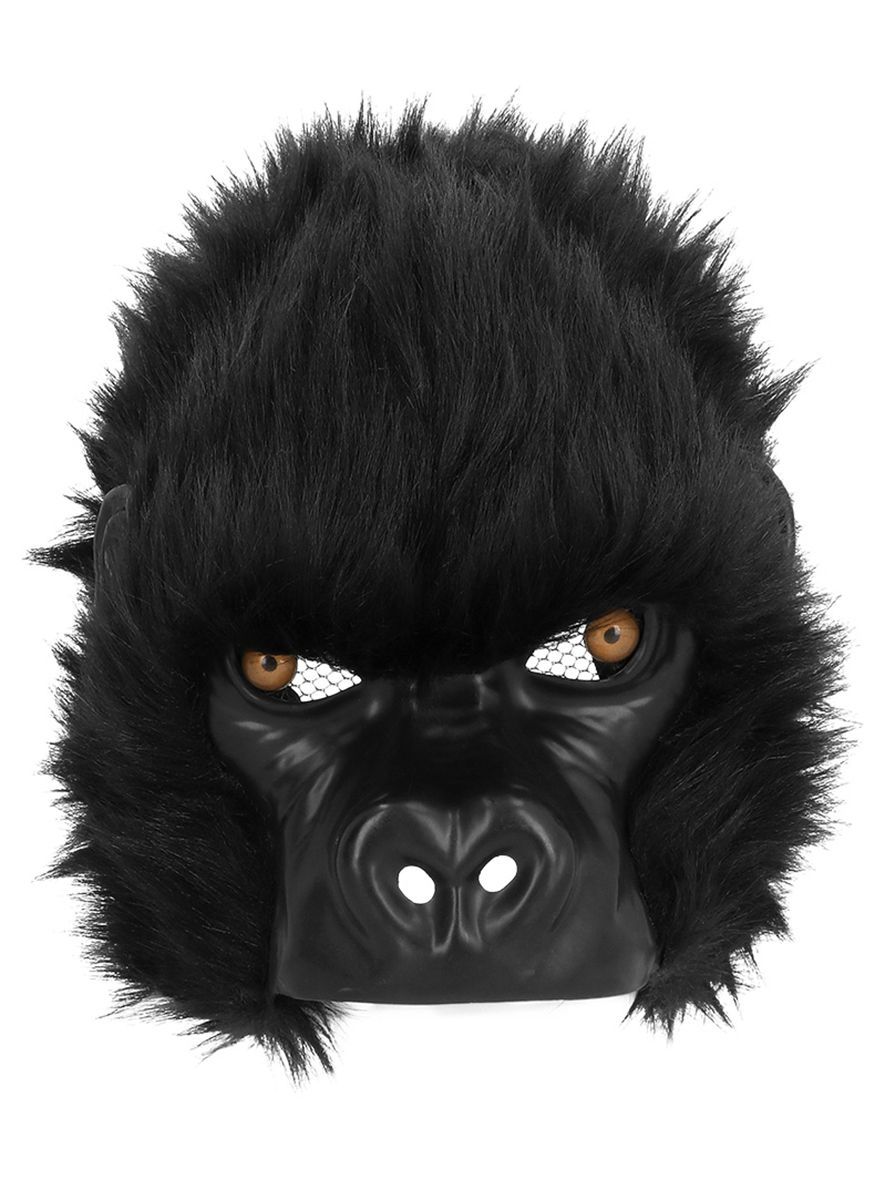 Gorilla Halbmaske aus Plüsch