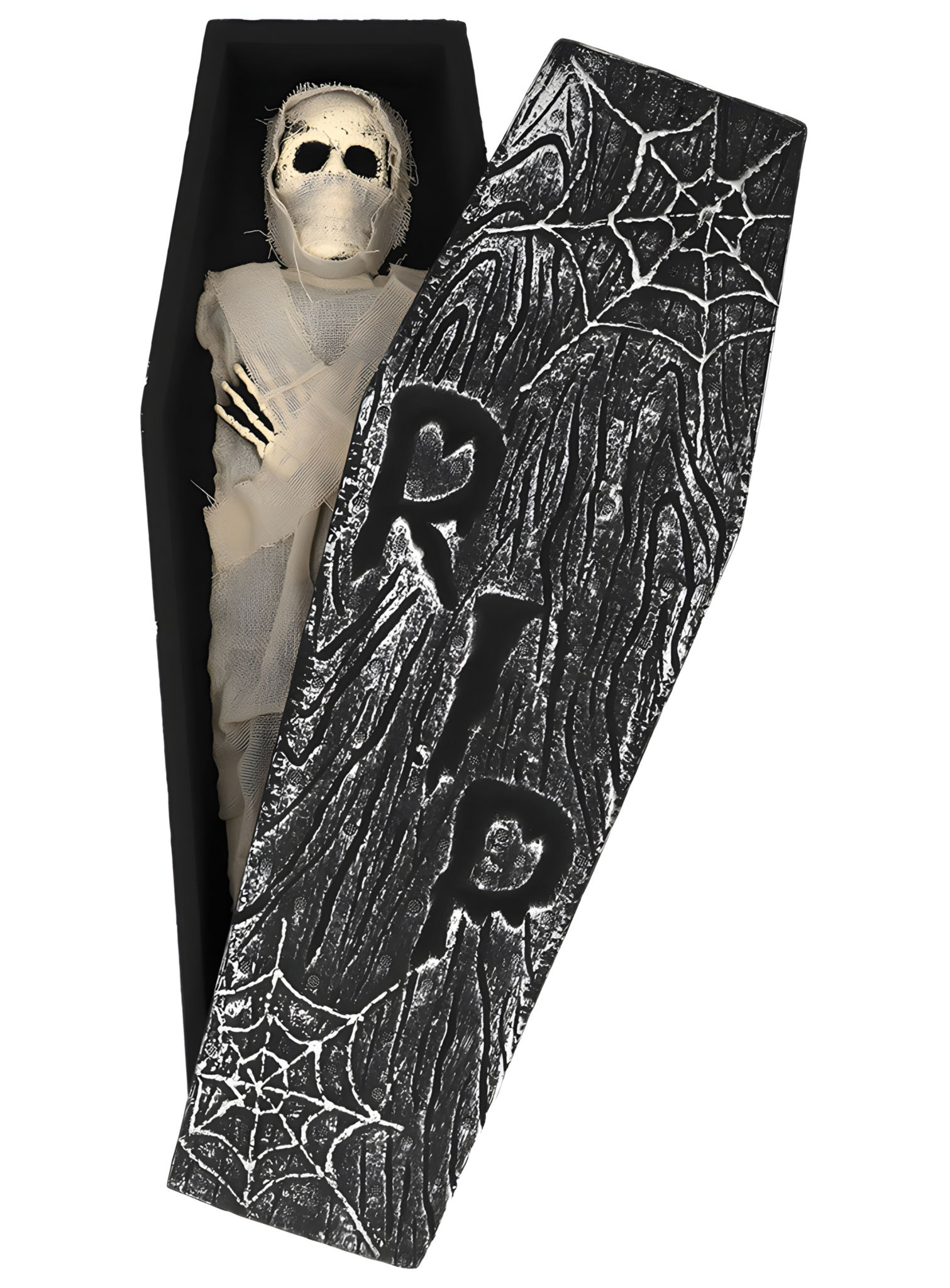 Mummie-decoratieset – Halloween-decoratie met doodskist, botten en spinnenwebben