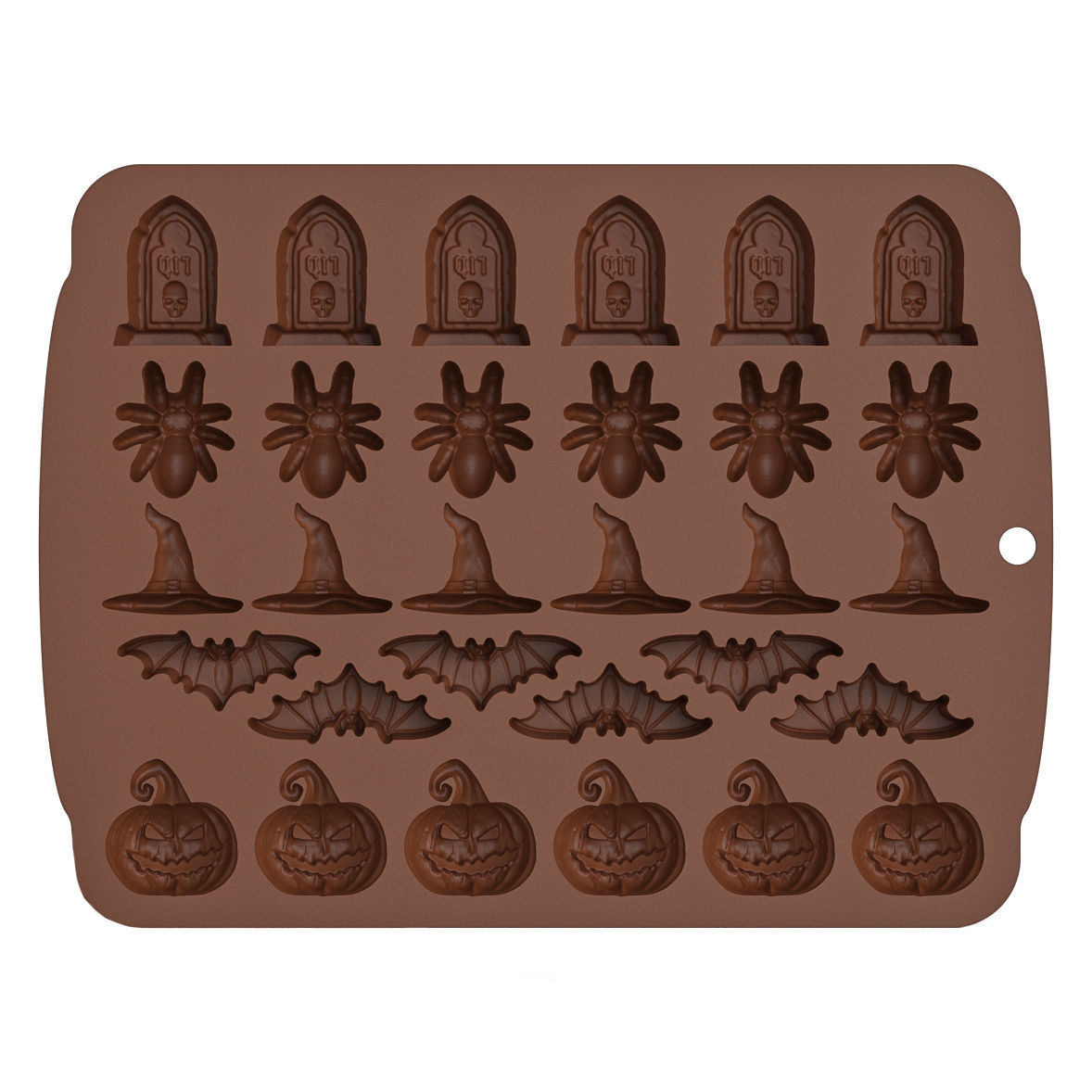 Halloween Mini Symbole Silikonform für Fruchtgummis und Schokolade 30-fach