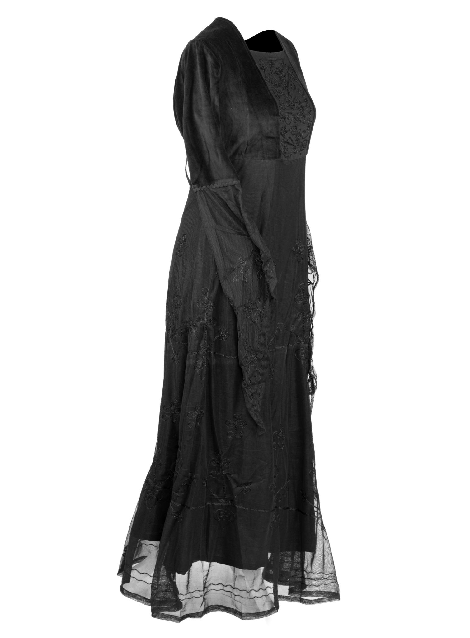 Renaissancekleid mit Tüll schwarz
