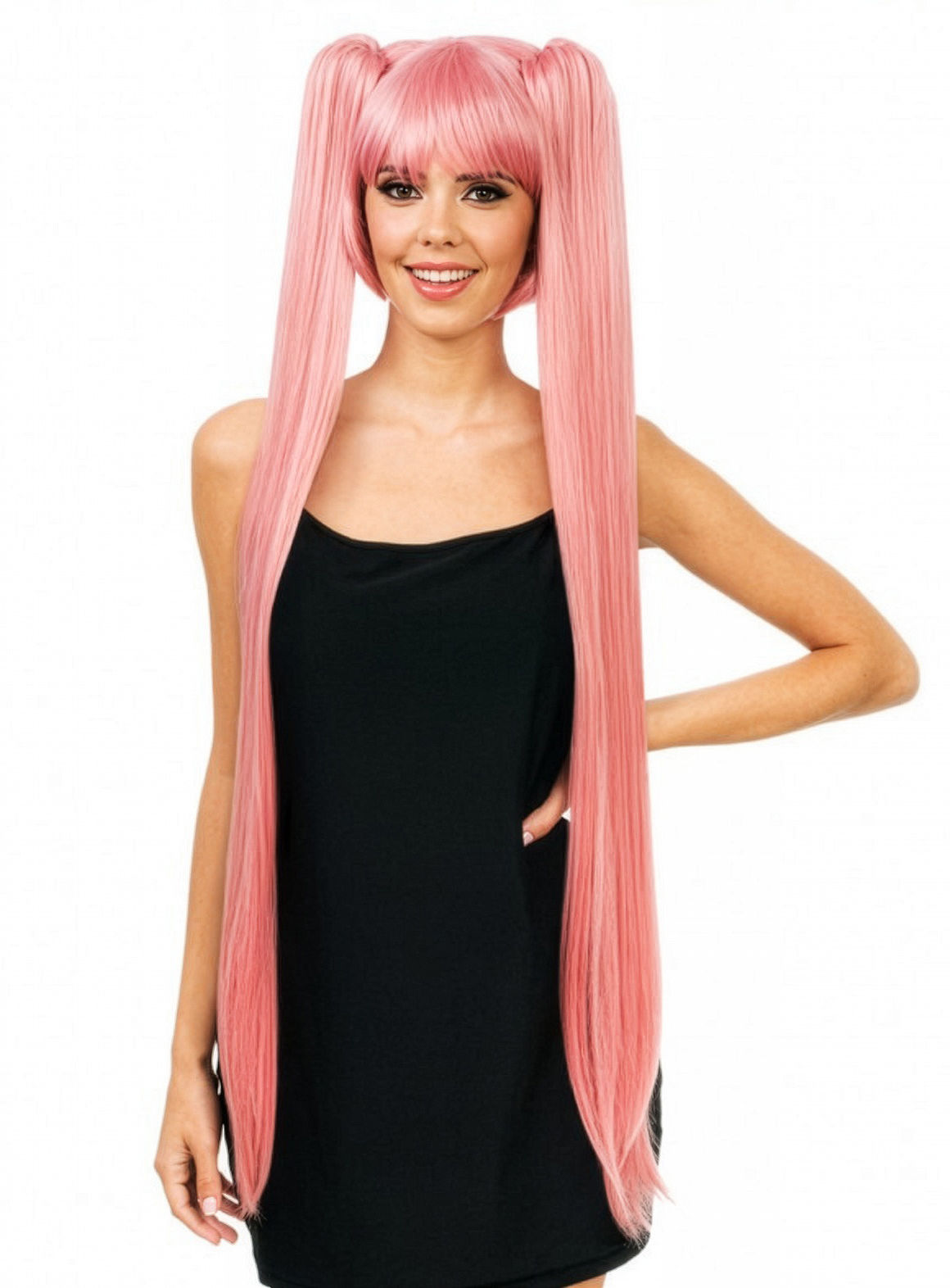Lange Cosplay Perücke rosa