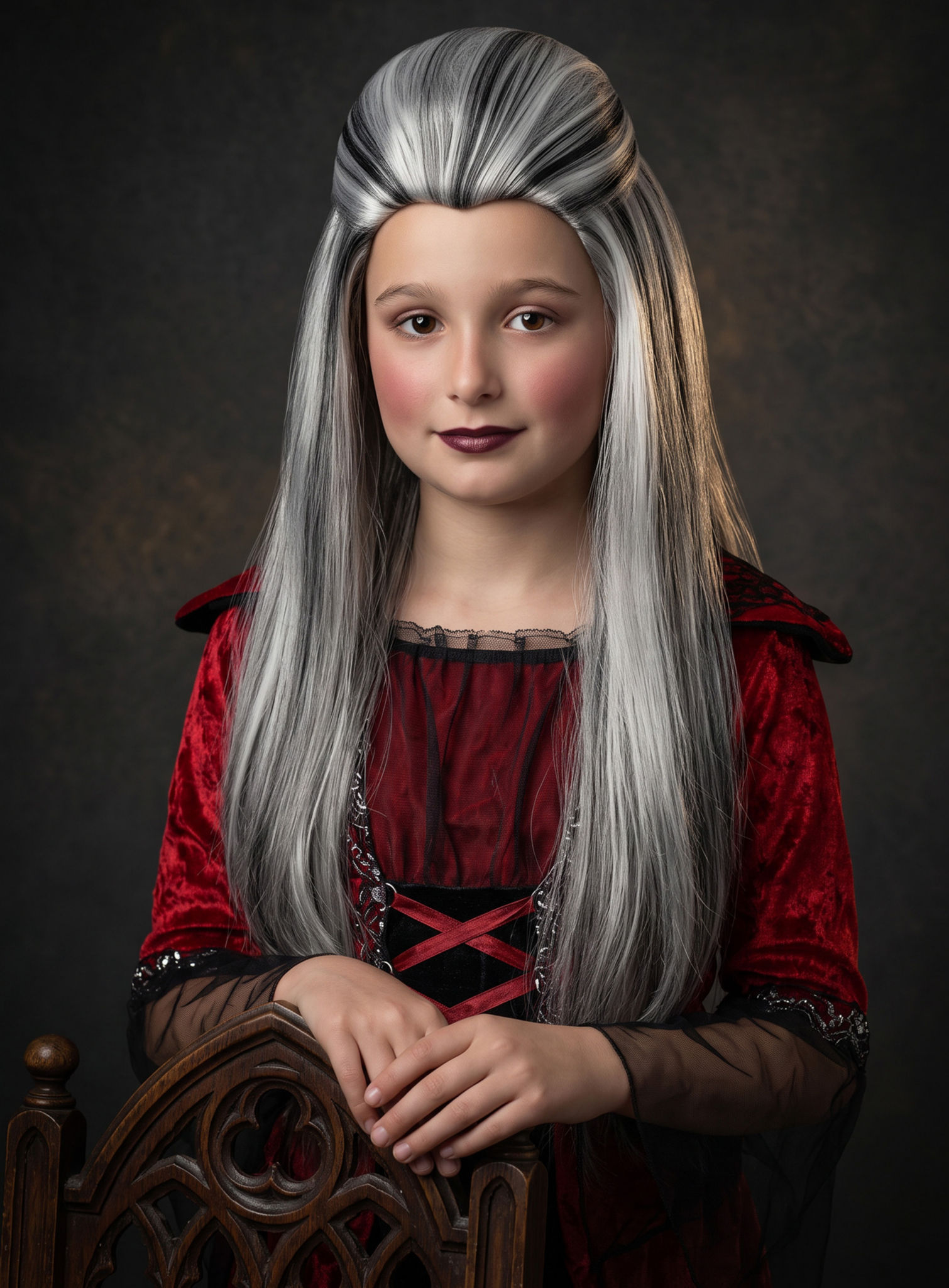 Vampirmädchen Perücke für Kinder