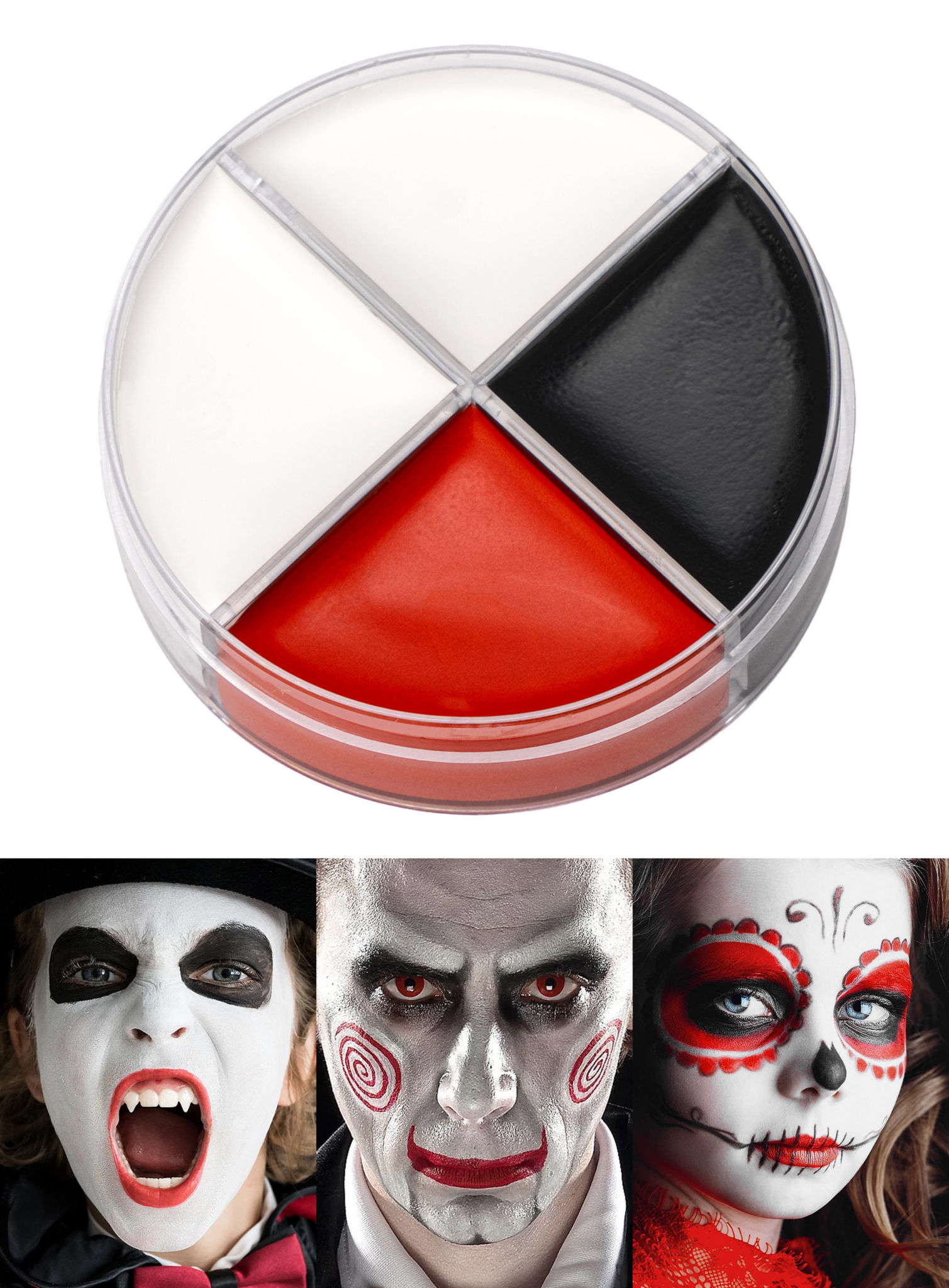 Creme Schminke schwarz-weiß-rot Make-up 15 ml