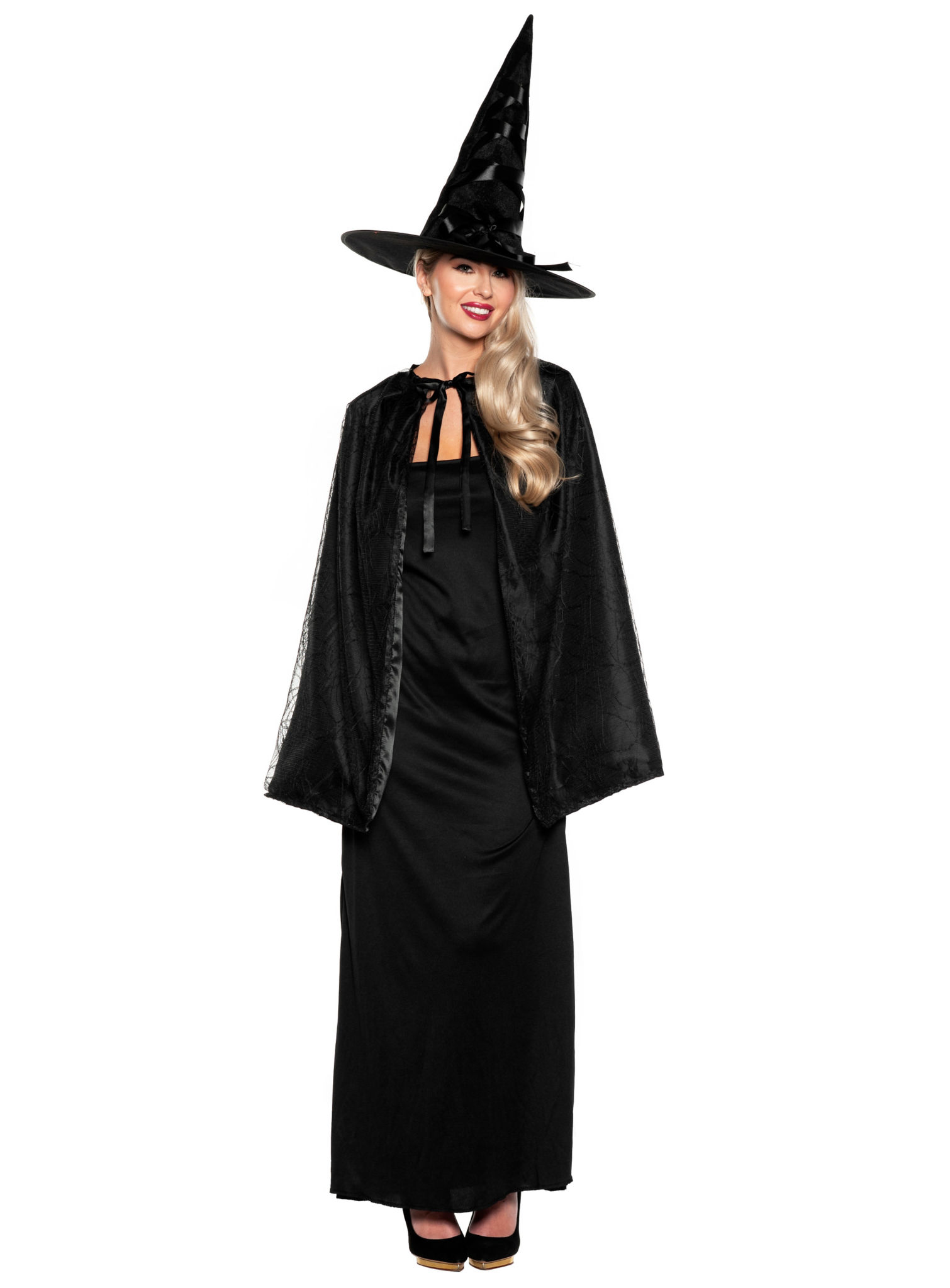 Heksenhoed & Cape Set zwart