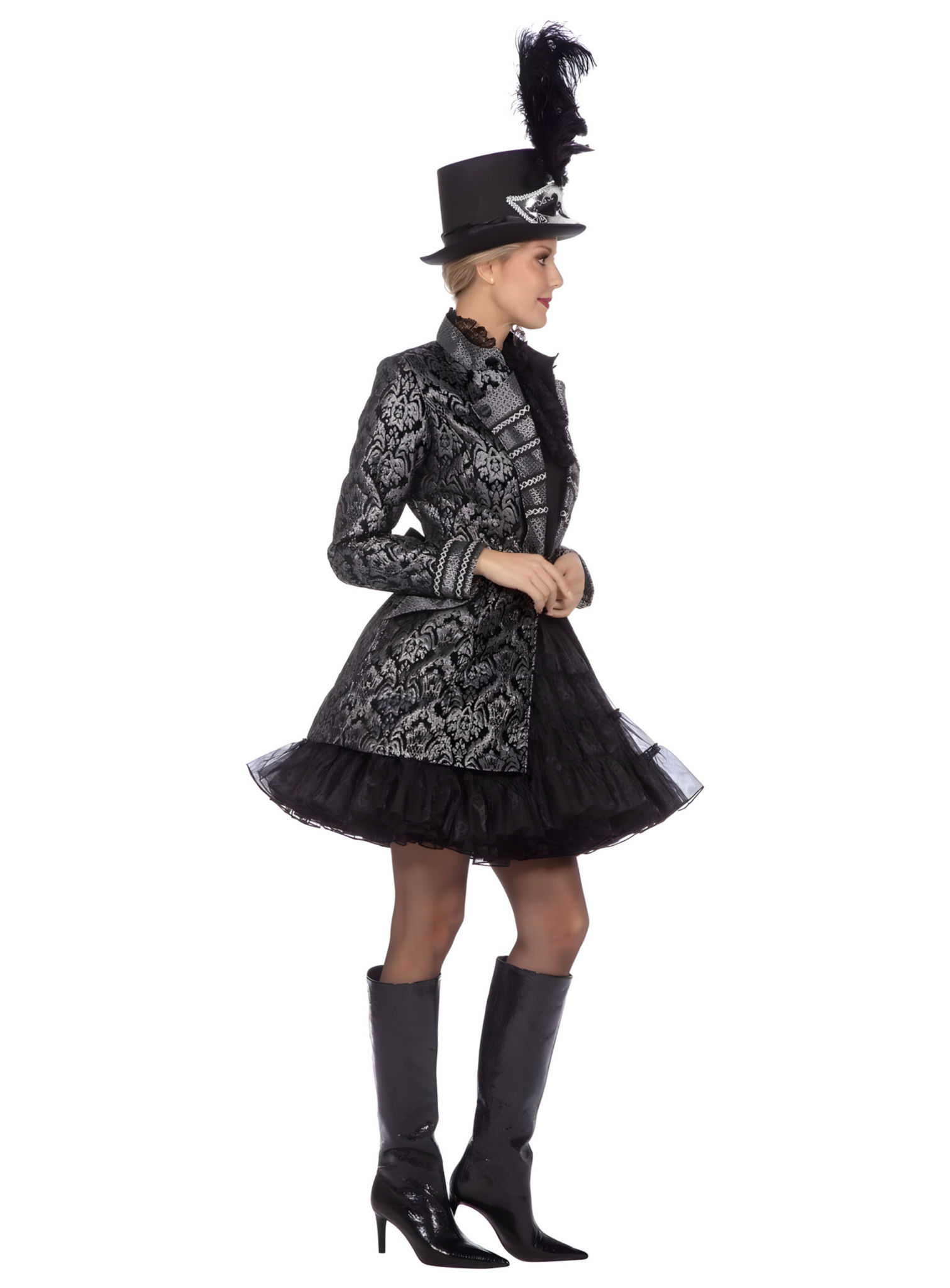 Brokatjacke schwarz/silber für Damen