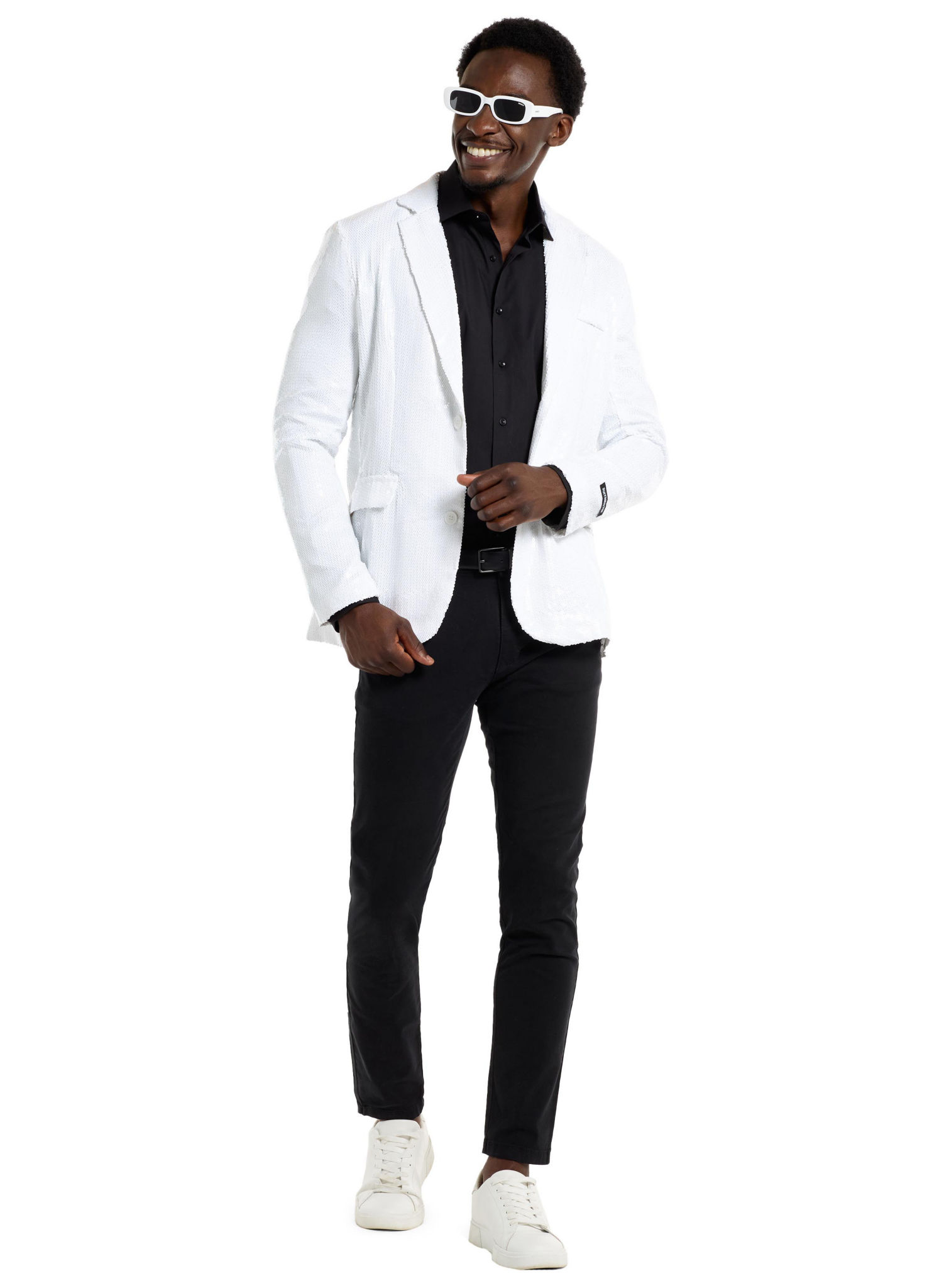 SuitMeister Glitzerjacke weiß