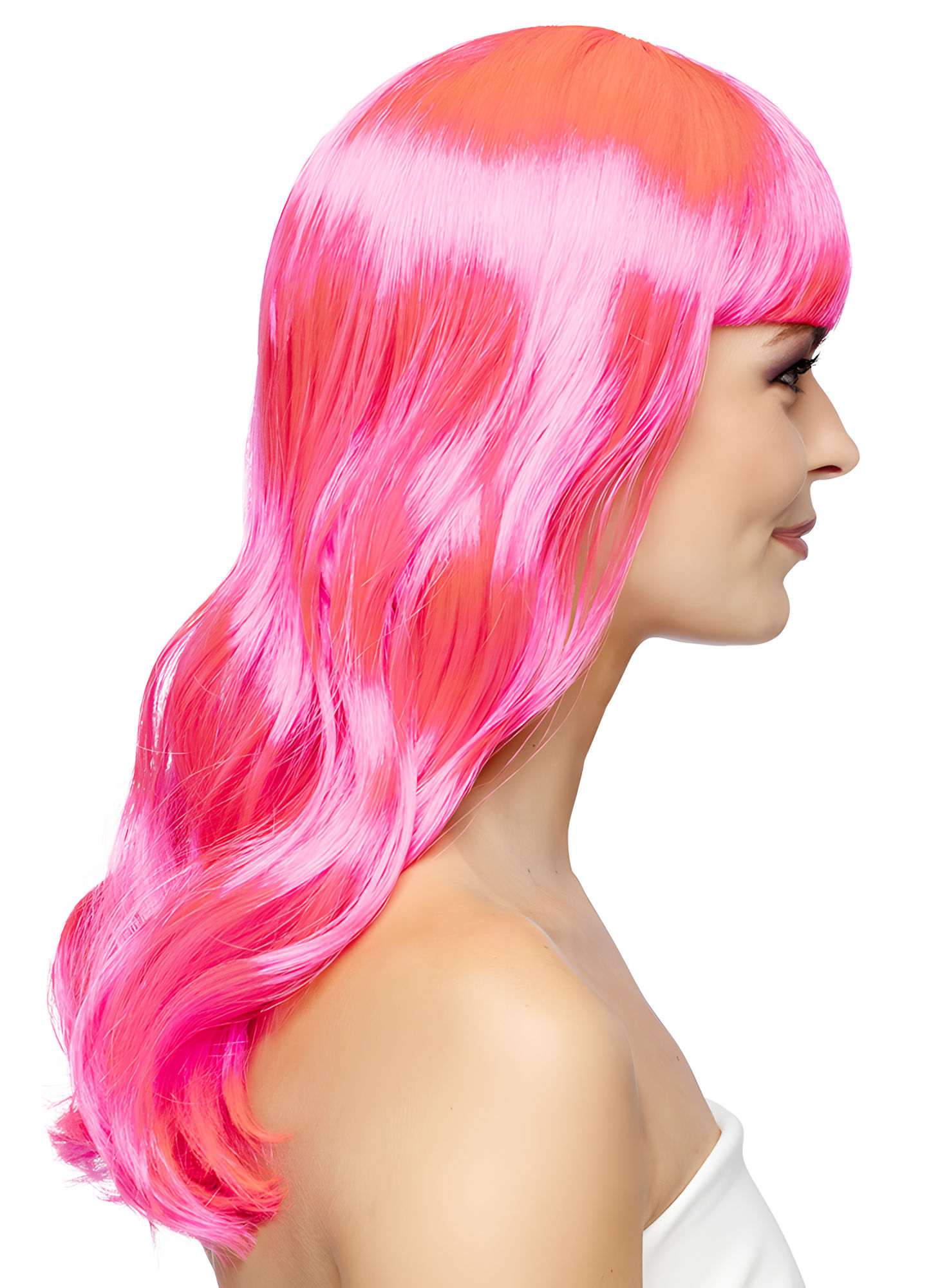 Lange Haare pink Perücke