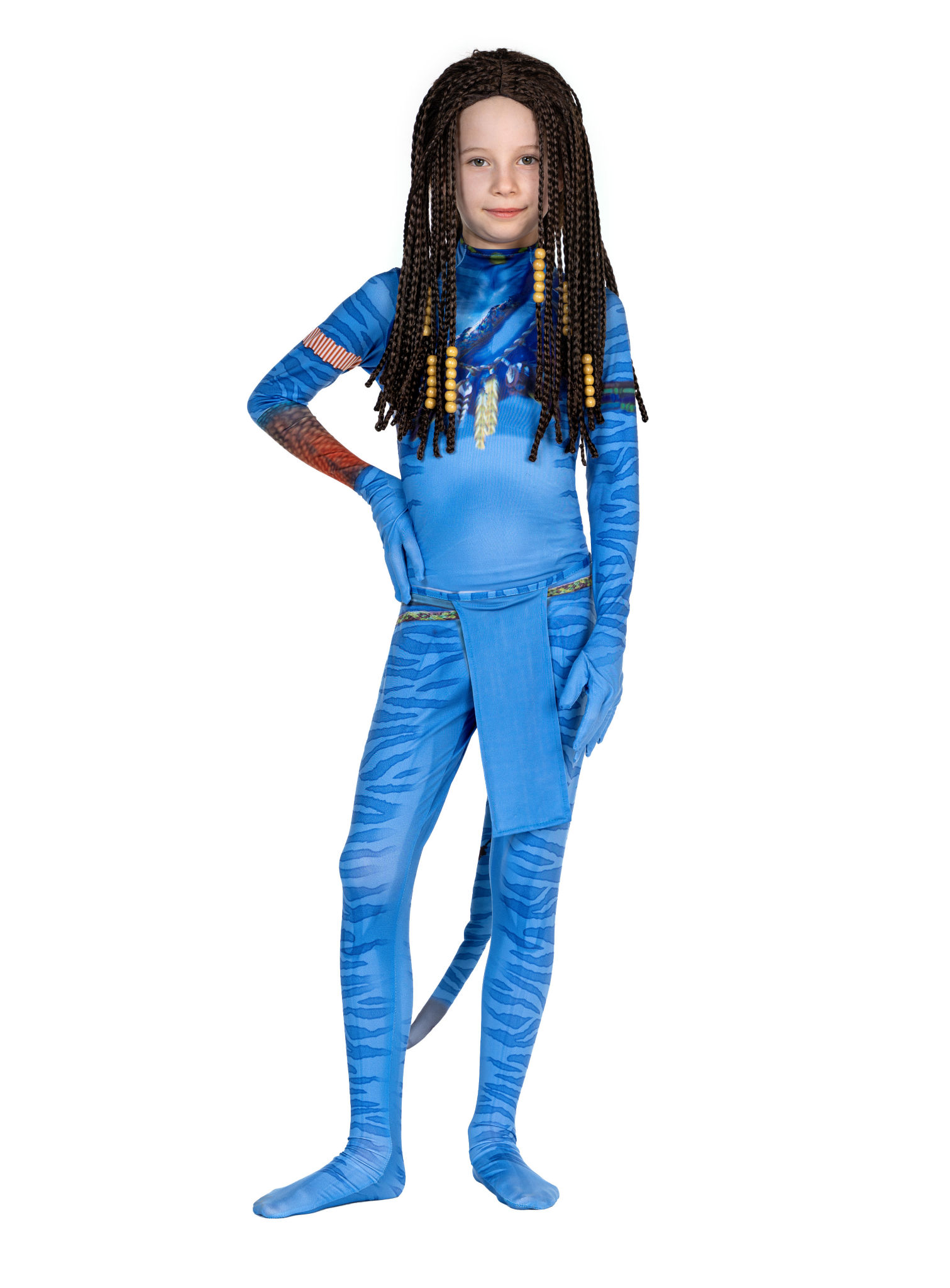 Blaue Stammeskriegerin Kostüm für Mädchen
