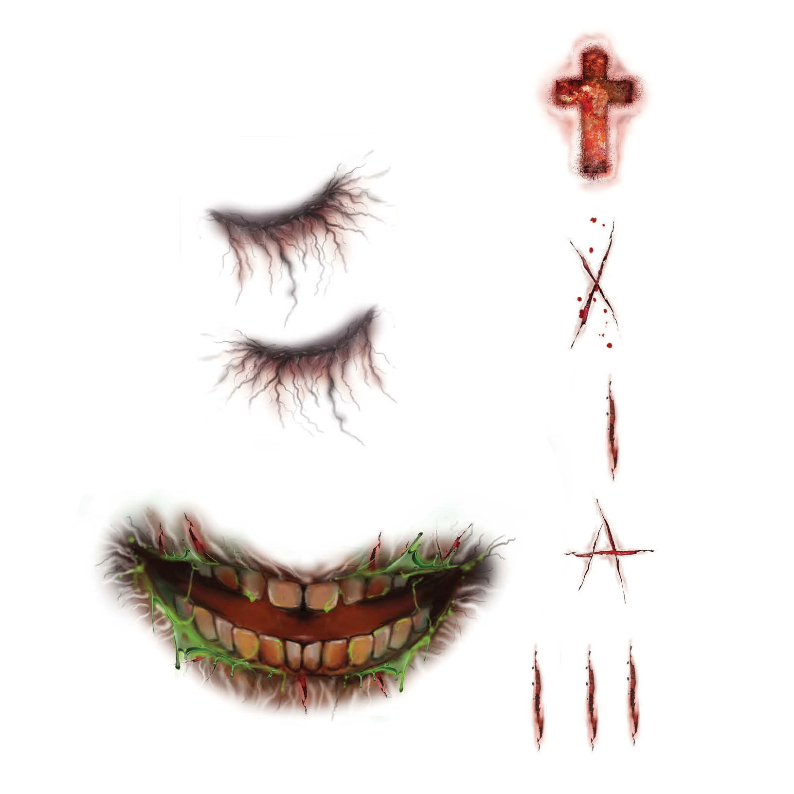 Besessener Zombie Gesicht-Klebetattoo