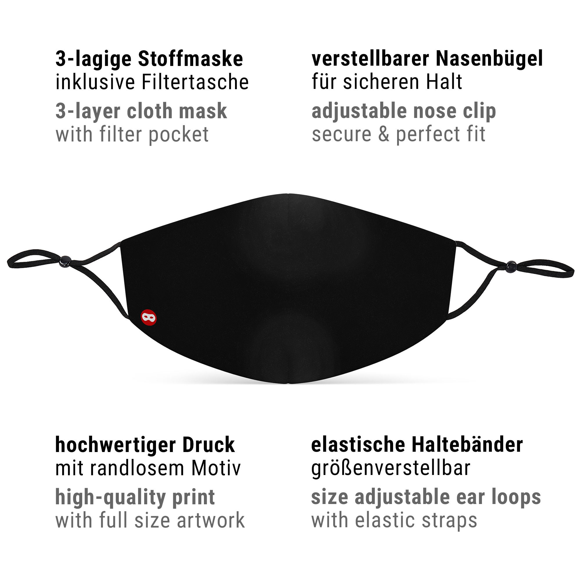 Stoffmaske schwarz