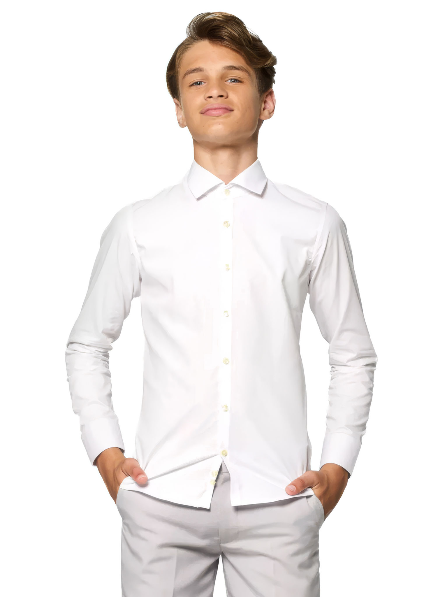 OppoSuits Teen White Knight Kinder Hemd