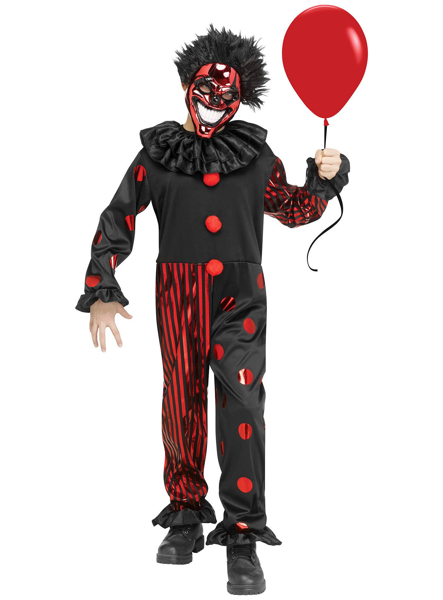 Hochglanz Horrorclown Kostüm für Kinder