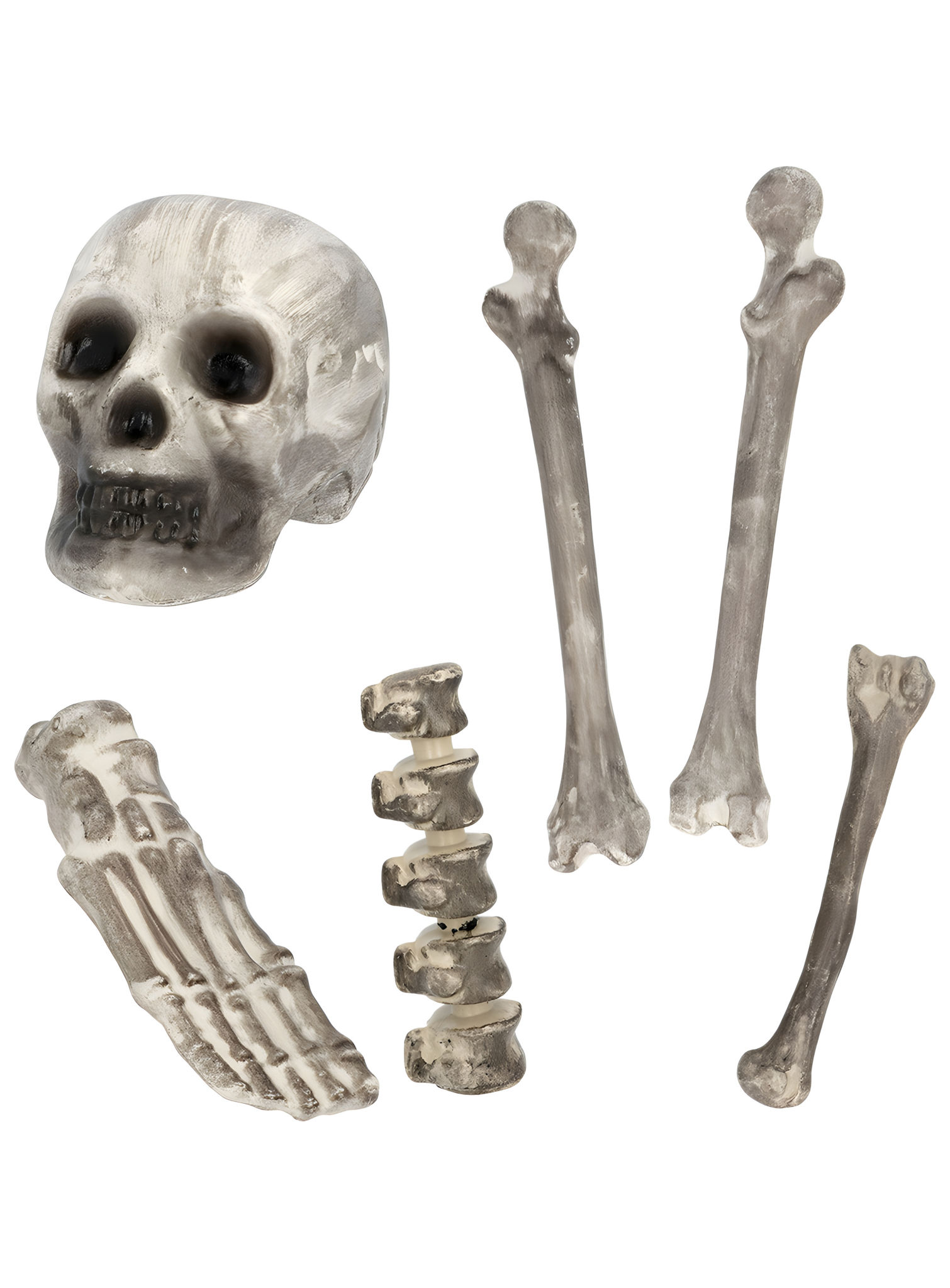 6er Set Totenkopf und Knochen