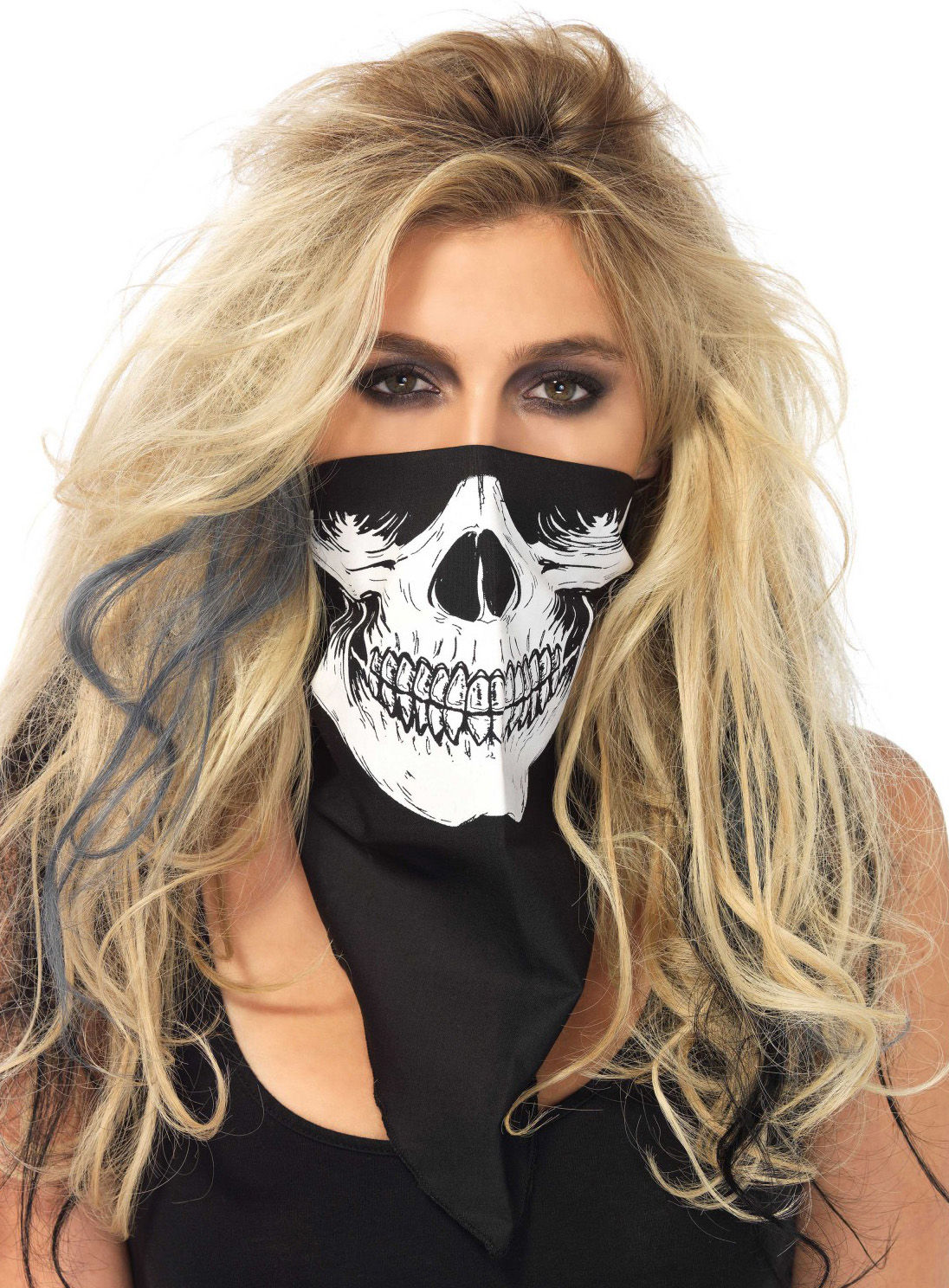 Totenkopf Halstuch schwarz-weiß