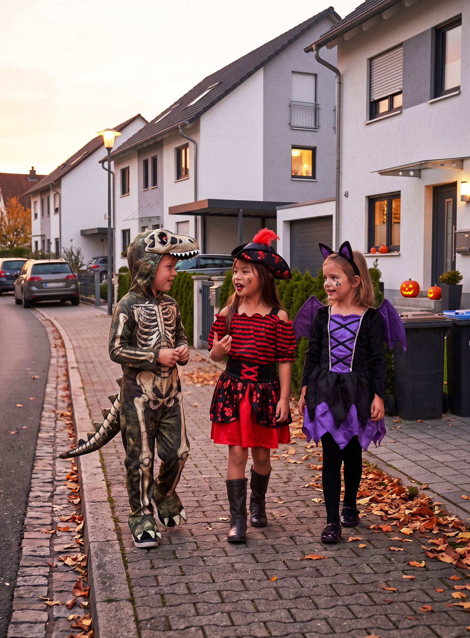 Piratenkleid schwarz-rot für Mädchen