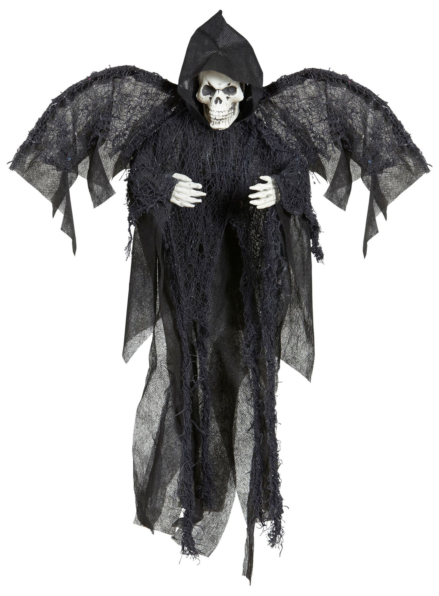 Schwarzer Todesengel im Kapuzenumhang – Halloweendeko 51 cm