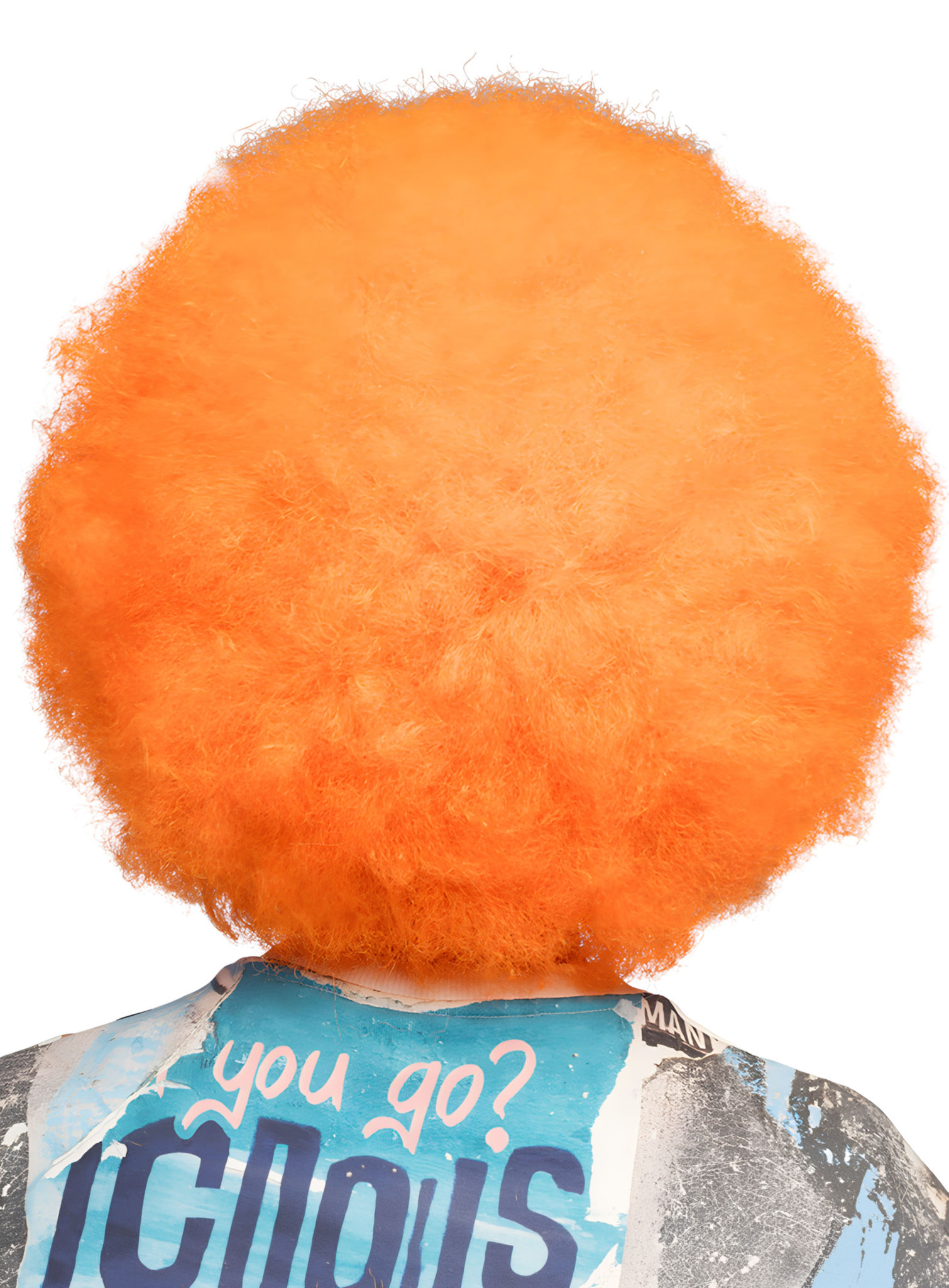 Suikerspin UV-pruik neonoranje