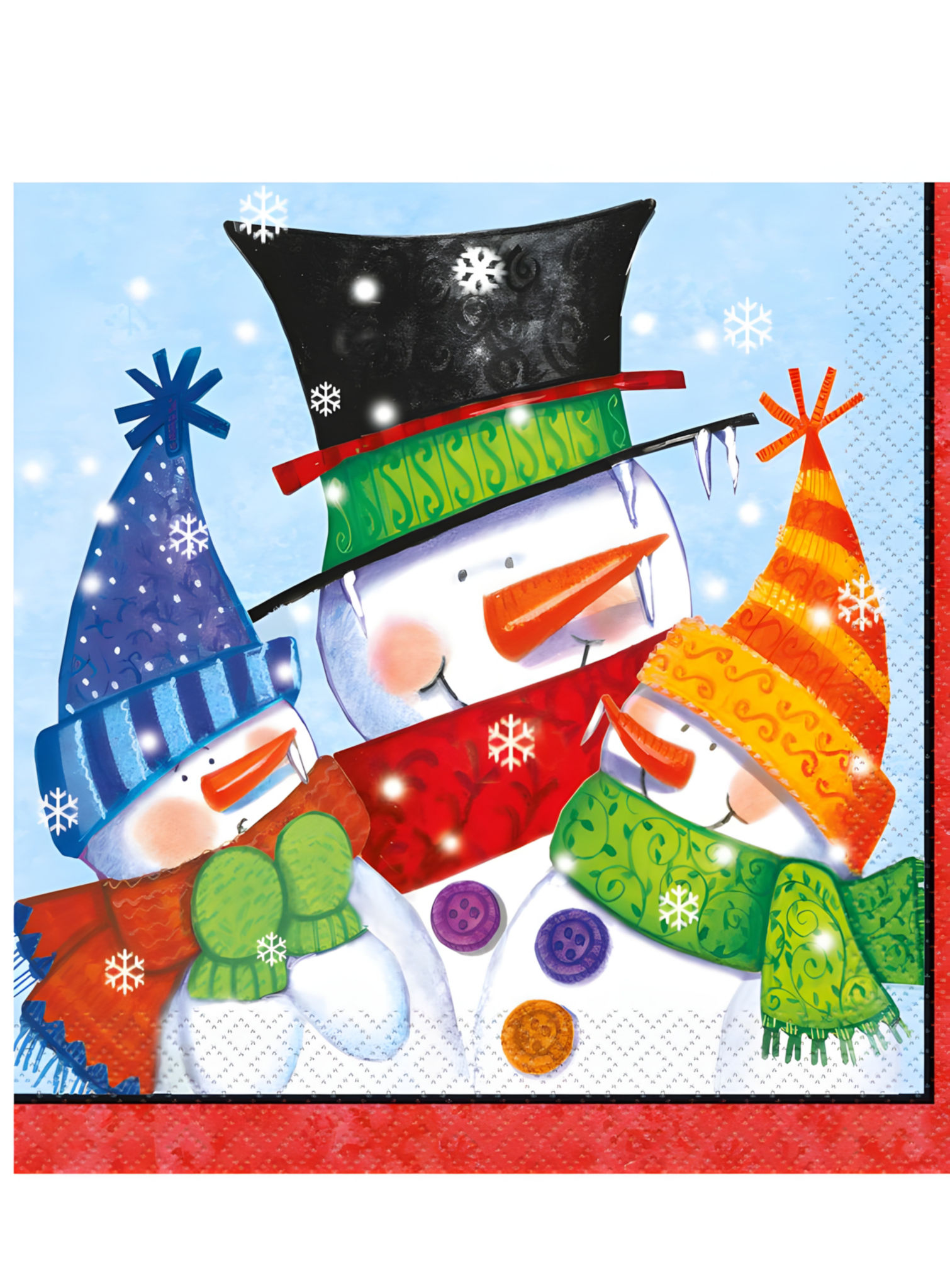 16 kerstservetten met sneeuwpop – 33 x 33 cm