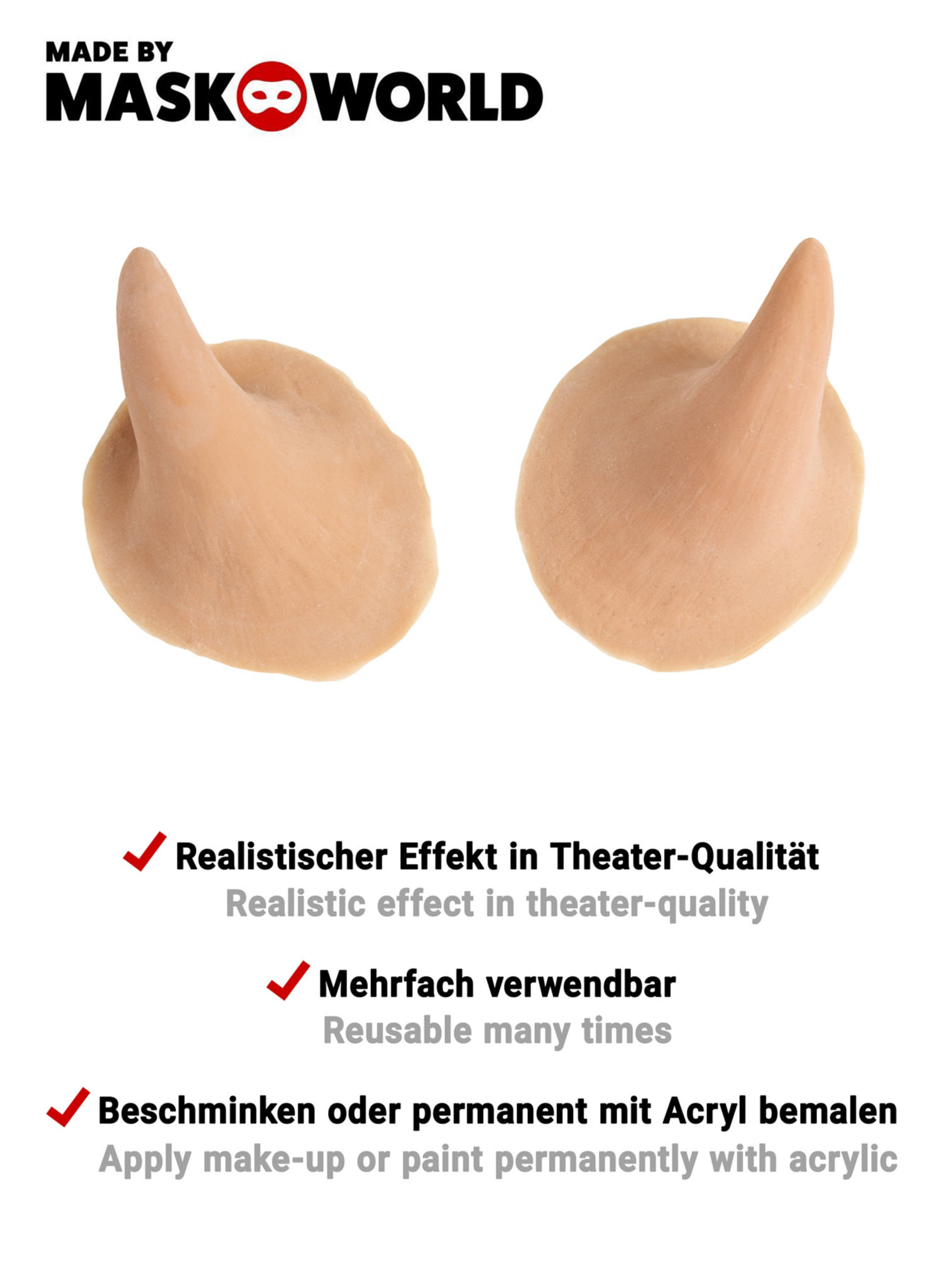 Latexhörner Teufel mit Mastix Hautkleber