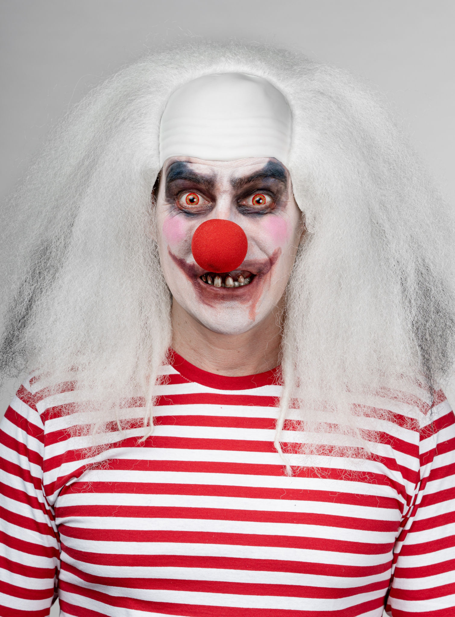 Horrorclown Perücke weiß