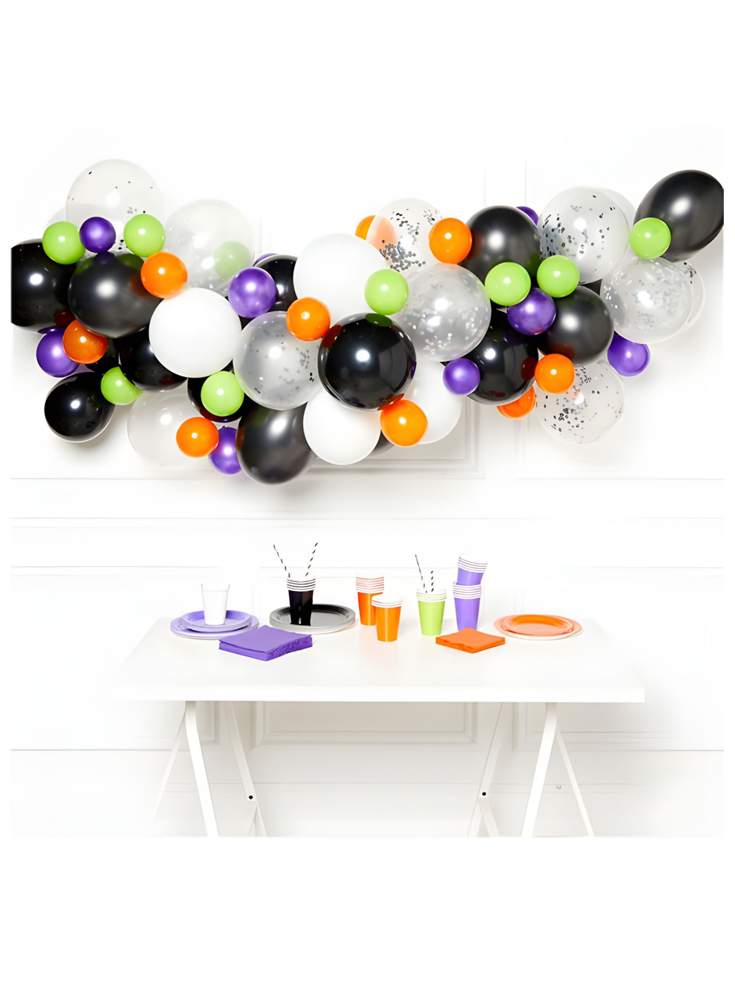 DIY Halloween Ballongirlande Hexenhaus