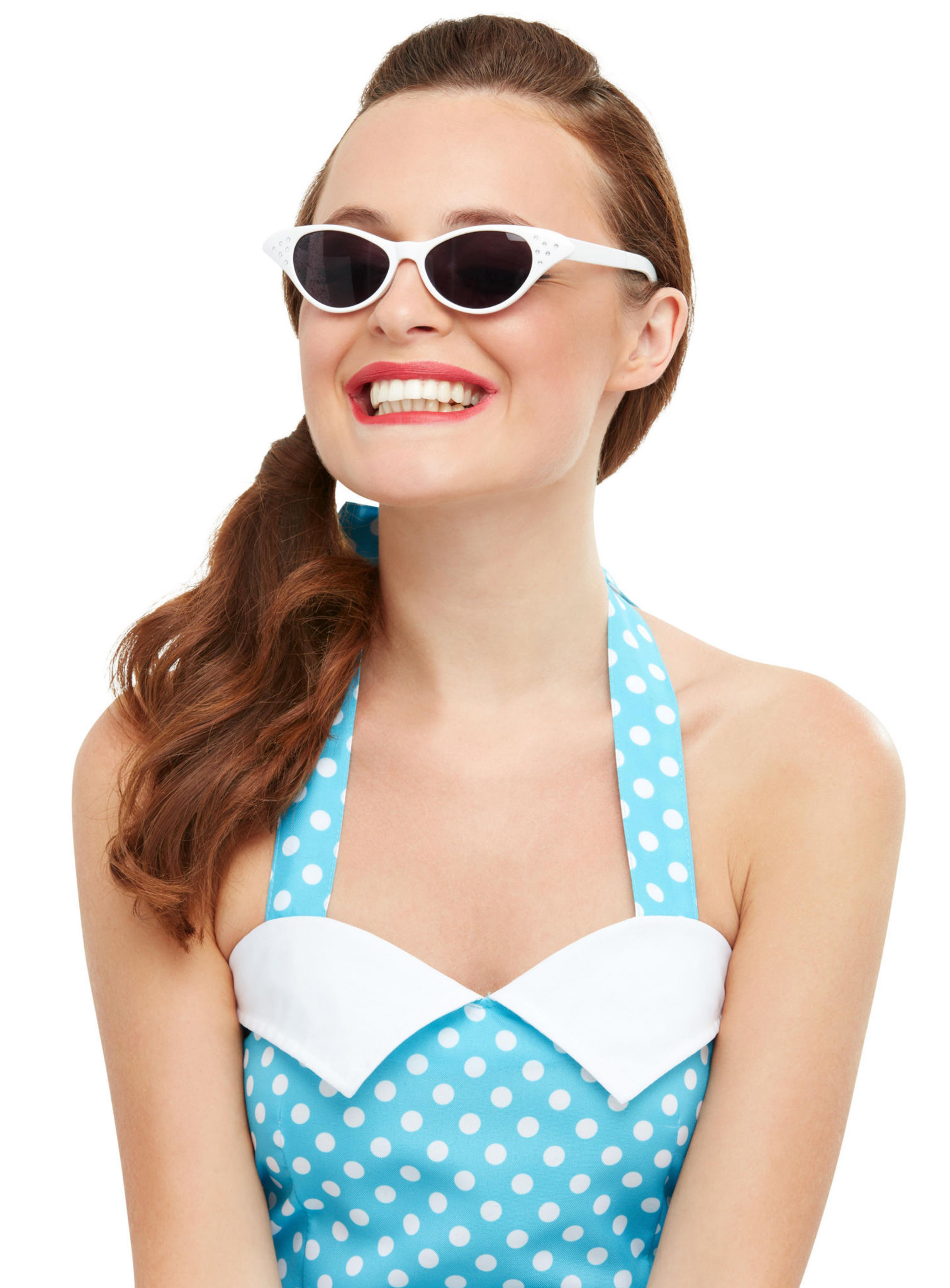 Rockabilly Cateye Brille weiß