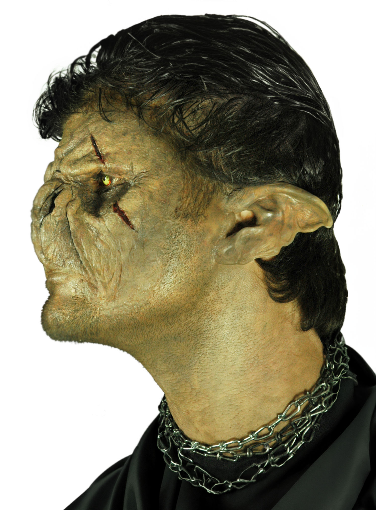 Hinterlistiger Ork Maske aus Latex zum Ankleben