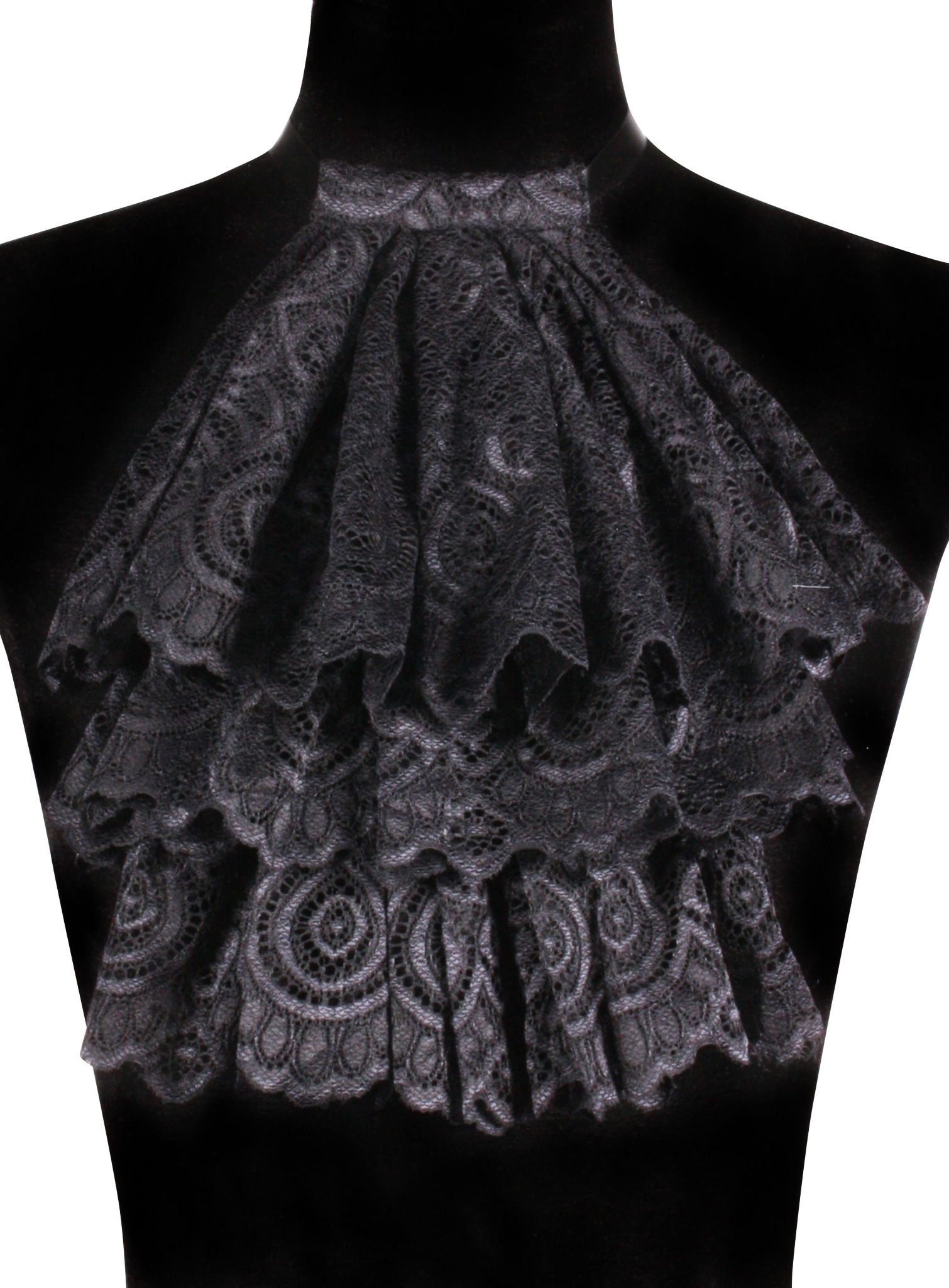 Spitzenjabot schwarz