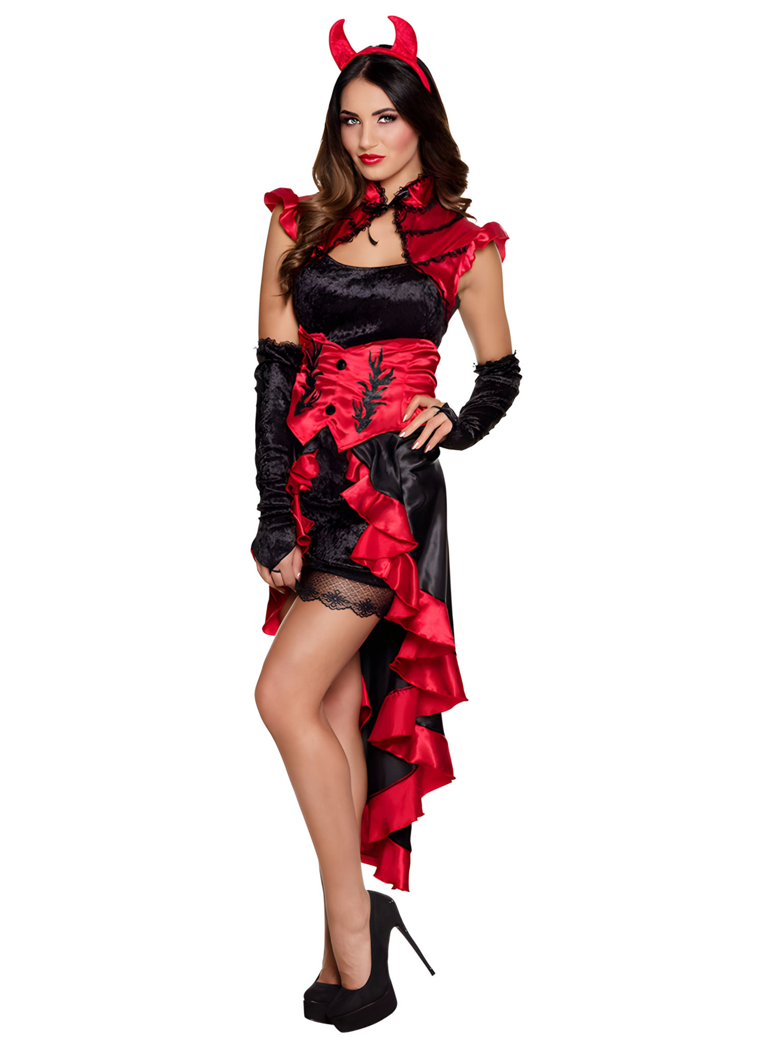 Sexy betörendes Flamenco Teufelin Damenkostüm