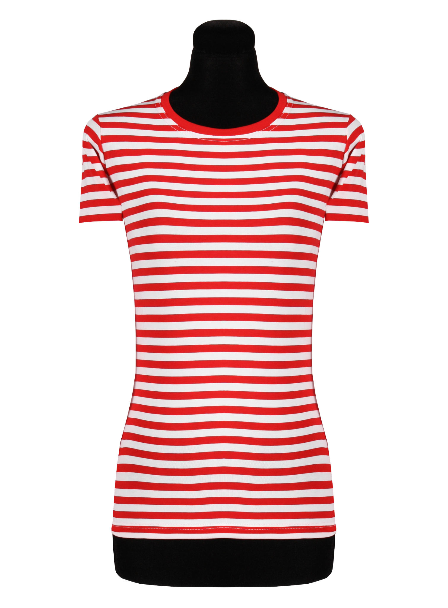 Dames gestreept shirt korte mouwen rood-wit – geschikt voor dagelijks gebruik
