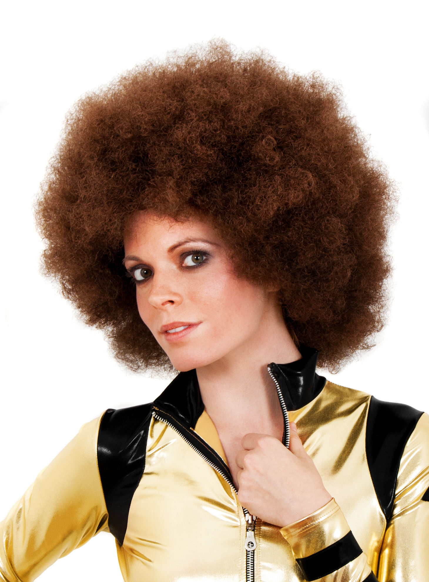 Afro Perücke Deluxe braun