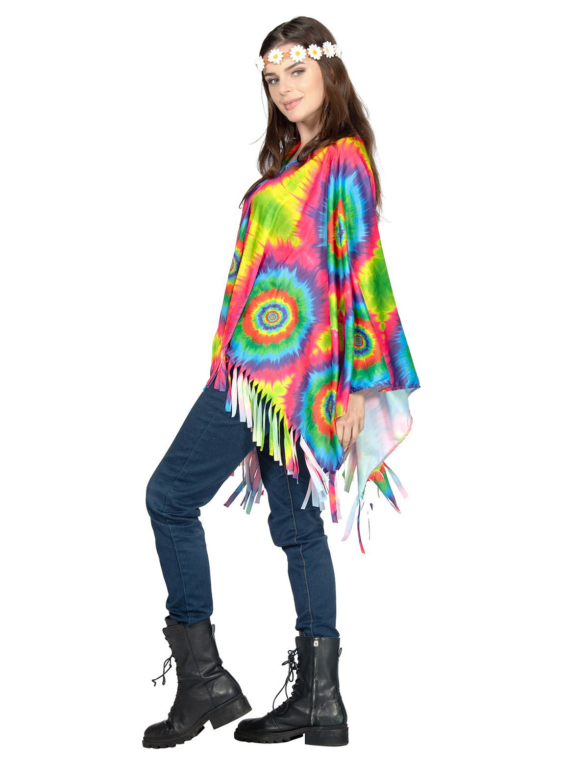 Regenbogen Batik Poncho