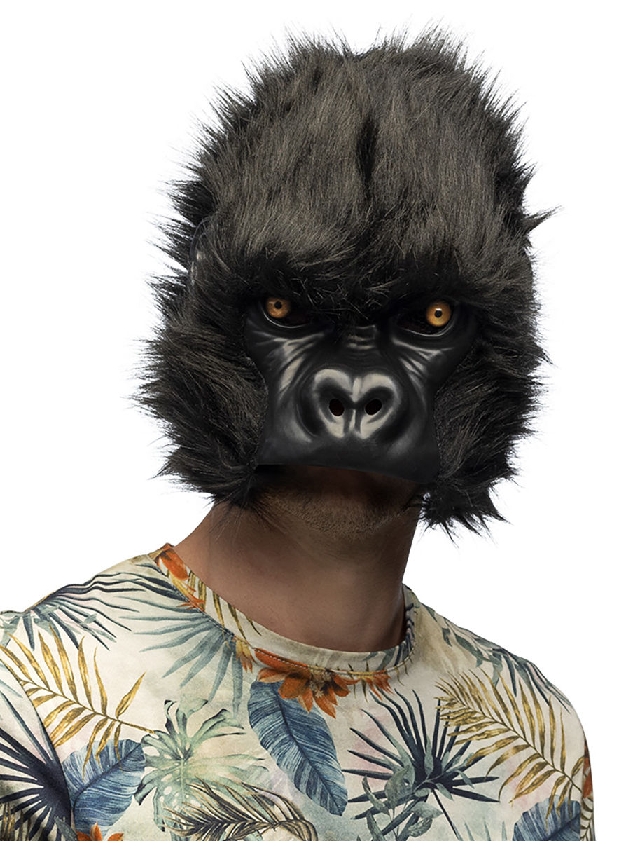 Gorilla Halbmaske aus Plüsch