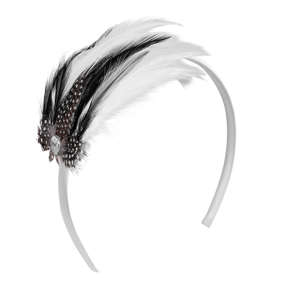 Flapper Haarschmuck schwarz & weiß