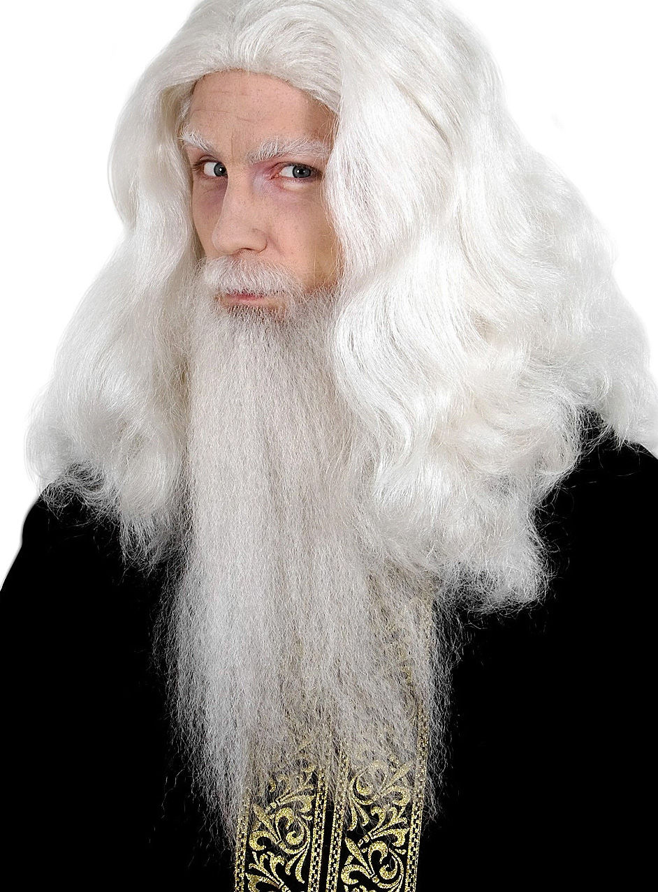 Bartset Zauberer mit Vollbart und Schnurrbart