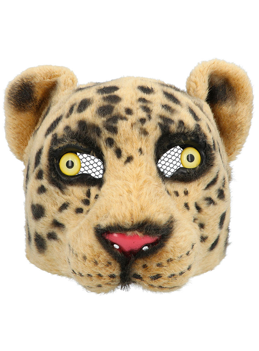 Leopard Halbmaske aus Plüsch