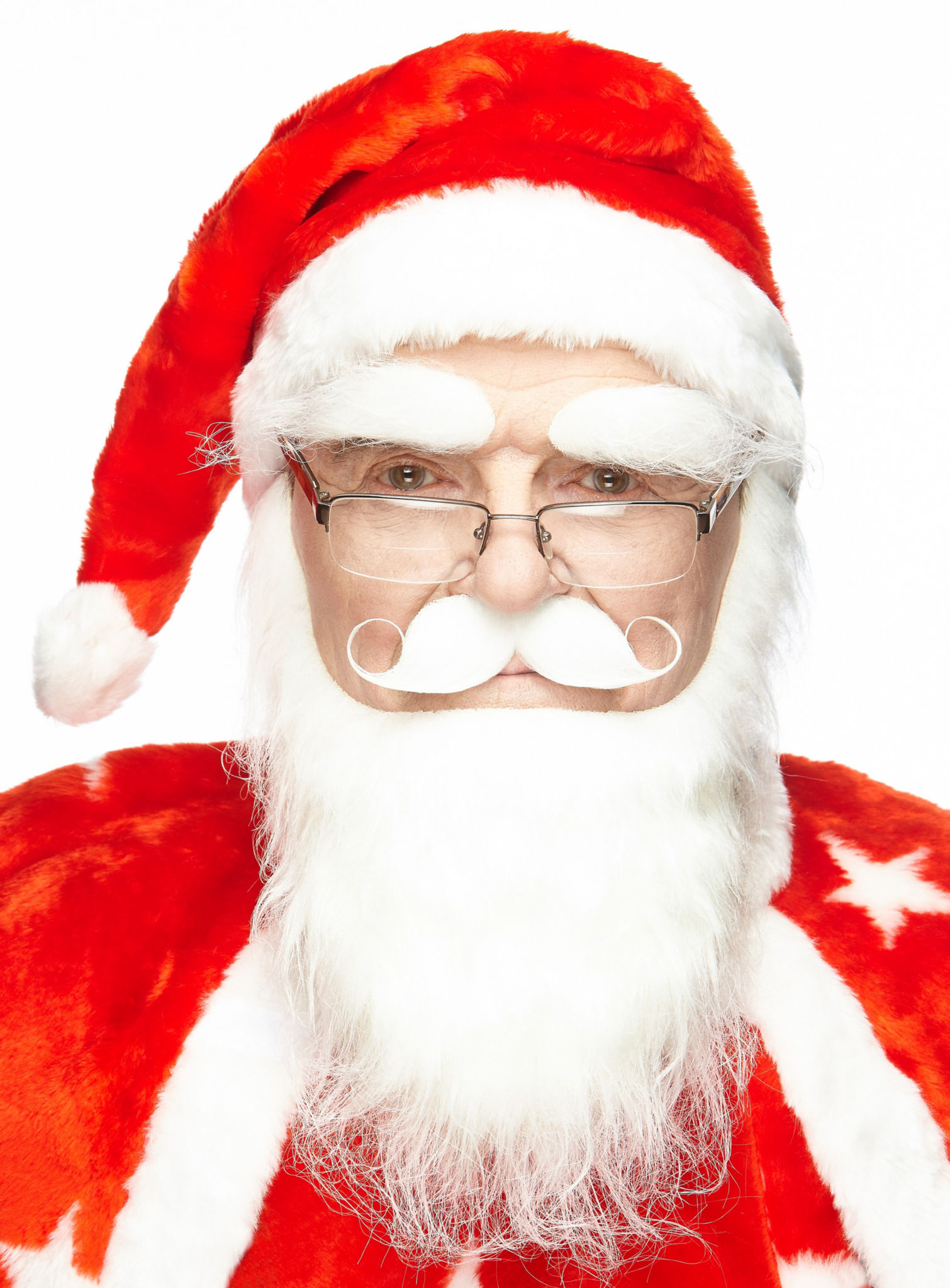 Weißer Weihnachtsmannbart mit Augenbrauen