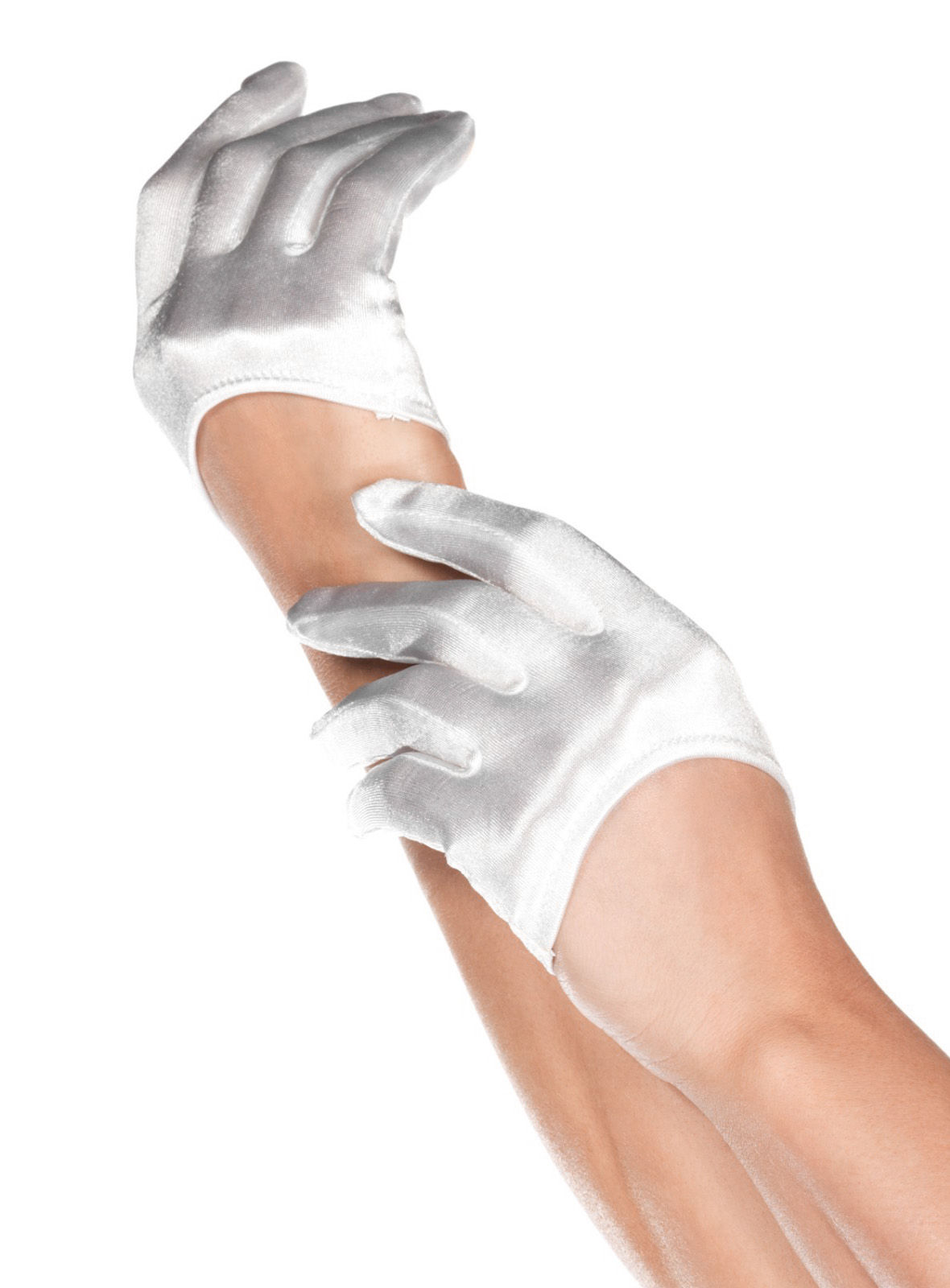 Kurze Satinhandschuhe