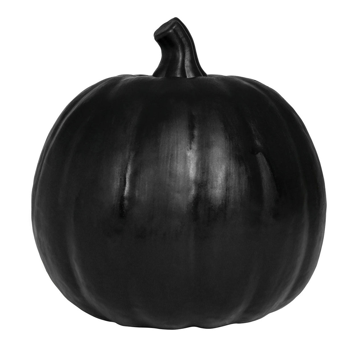 Schwarze Kürbislampe aus Styropor