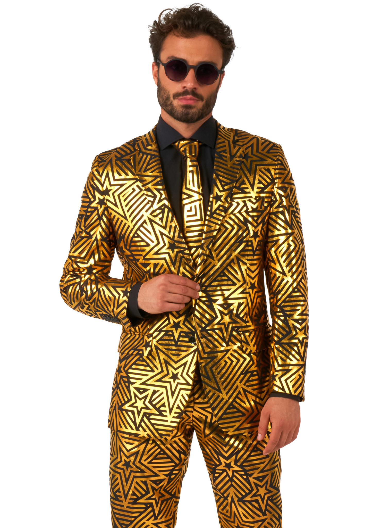 OppoSuits Golden Geo Star Anzug
